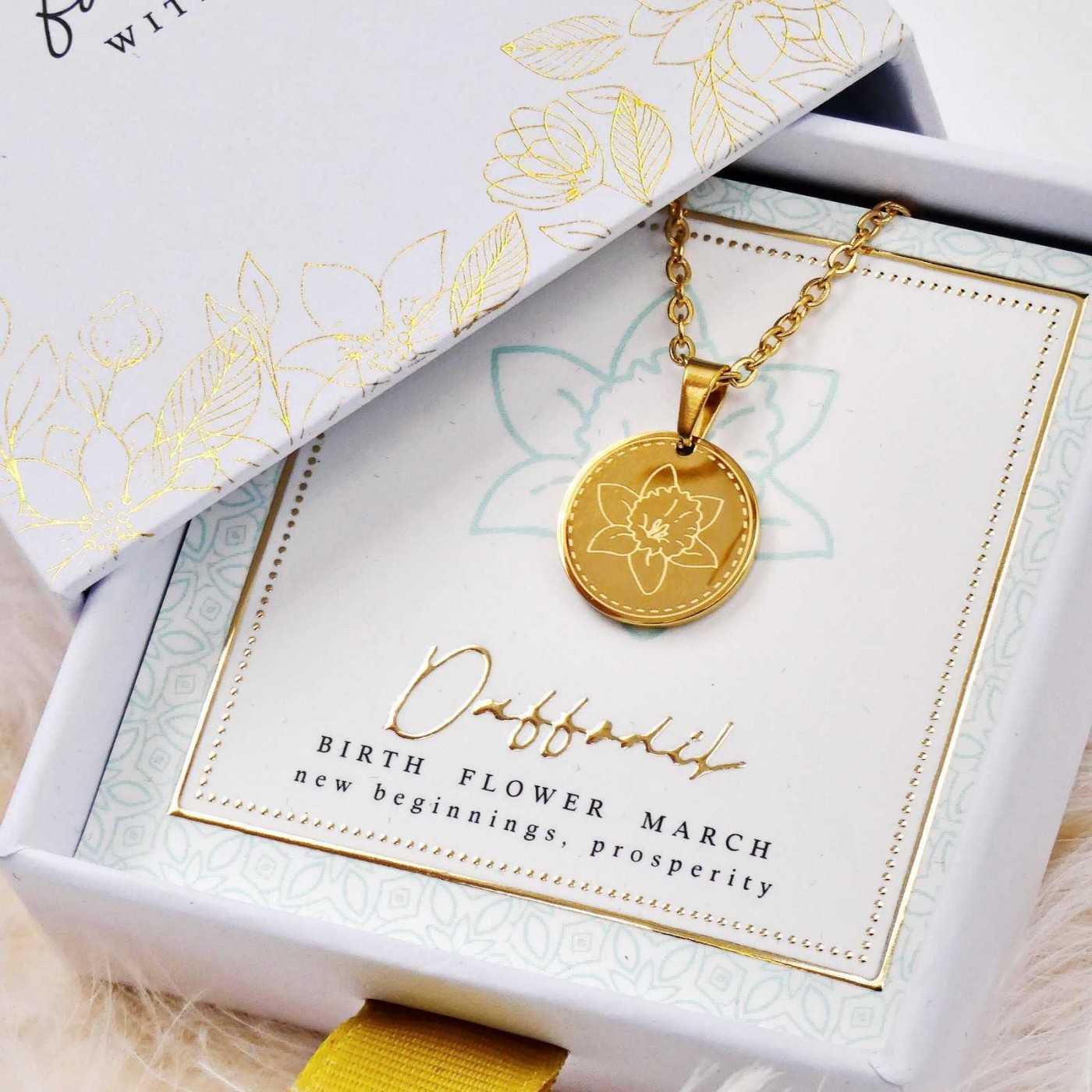 Birth Flower Necklace- Daffodil for March — Necklaces from Toolittle — additional view 2