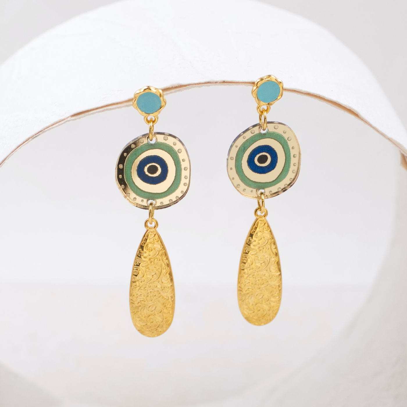 Plexiglass Evil Eye Earrings — Earrings from Toolittle — additional view 4