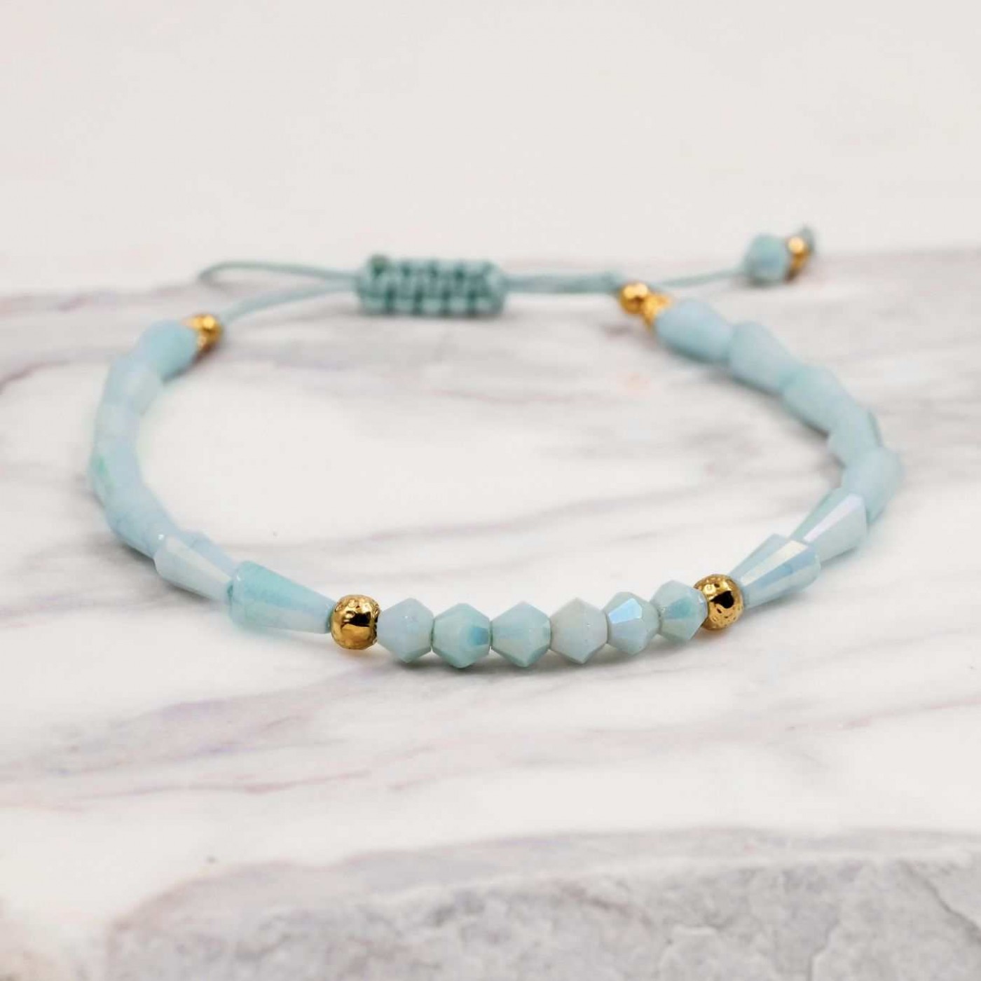 Macramé Bracelet with Crystals & Semiprecious Stones | Jade — Bracelets from Toolittle — additional view 9