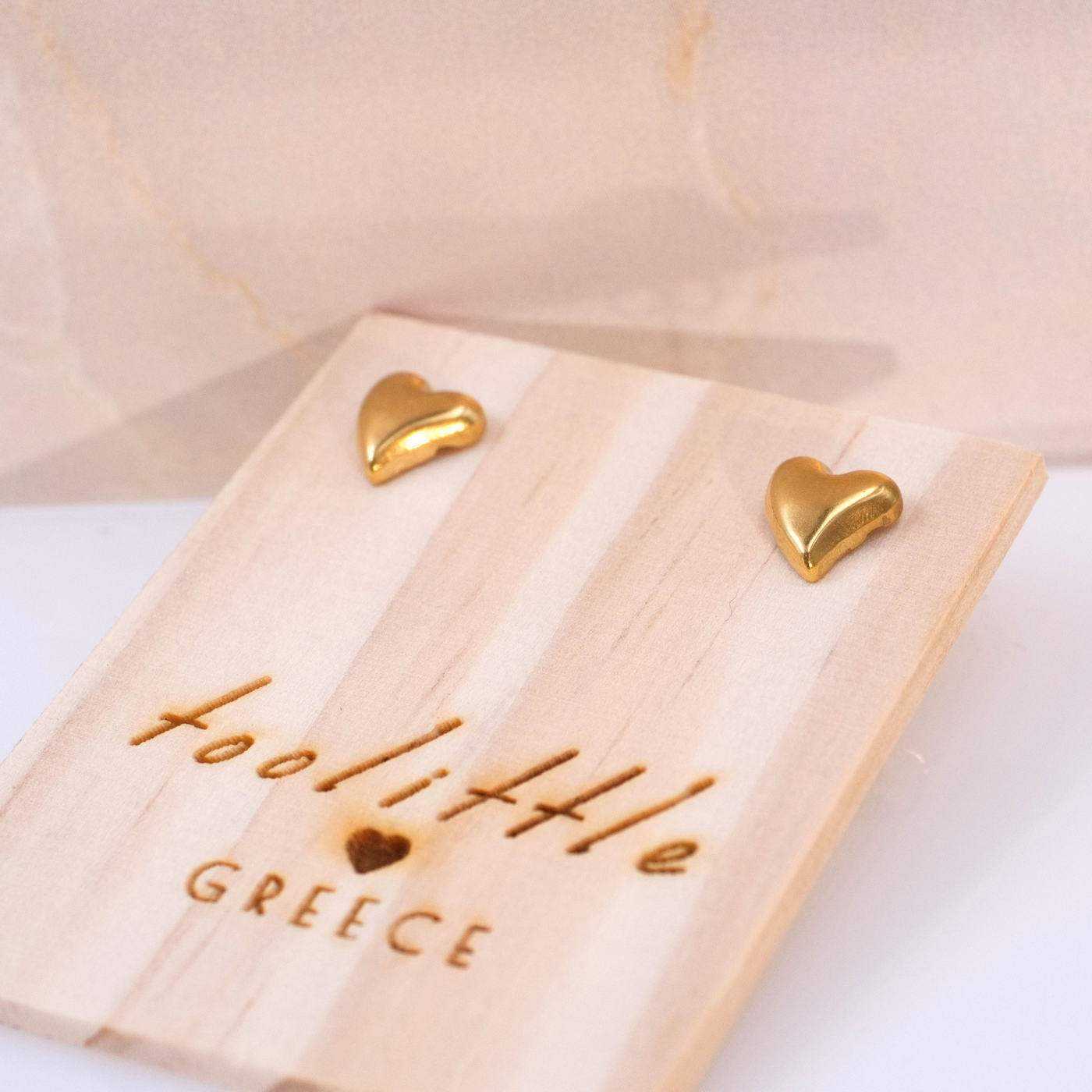 Gold-plated Inox Heart Earrings — Earrings from Toolittle — additional view 2