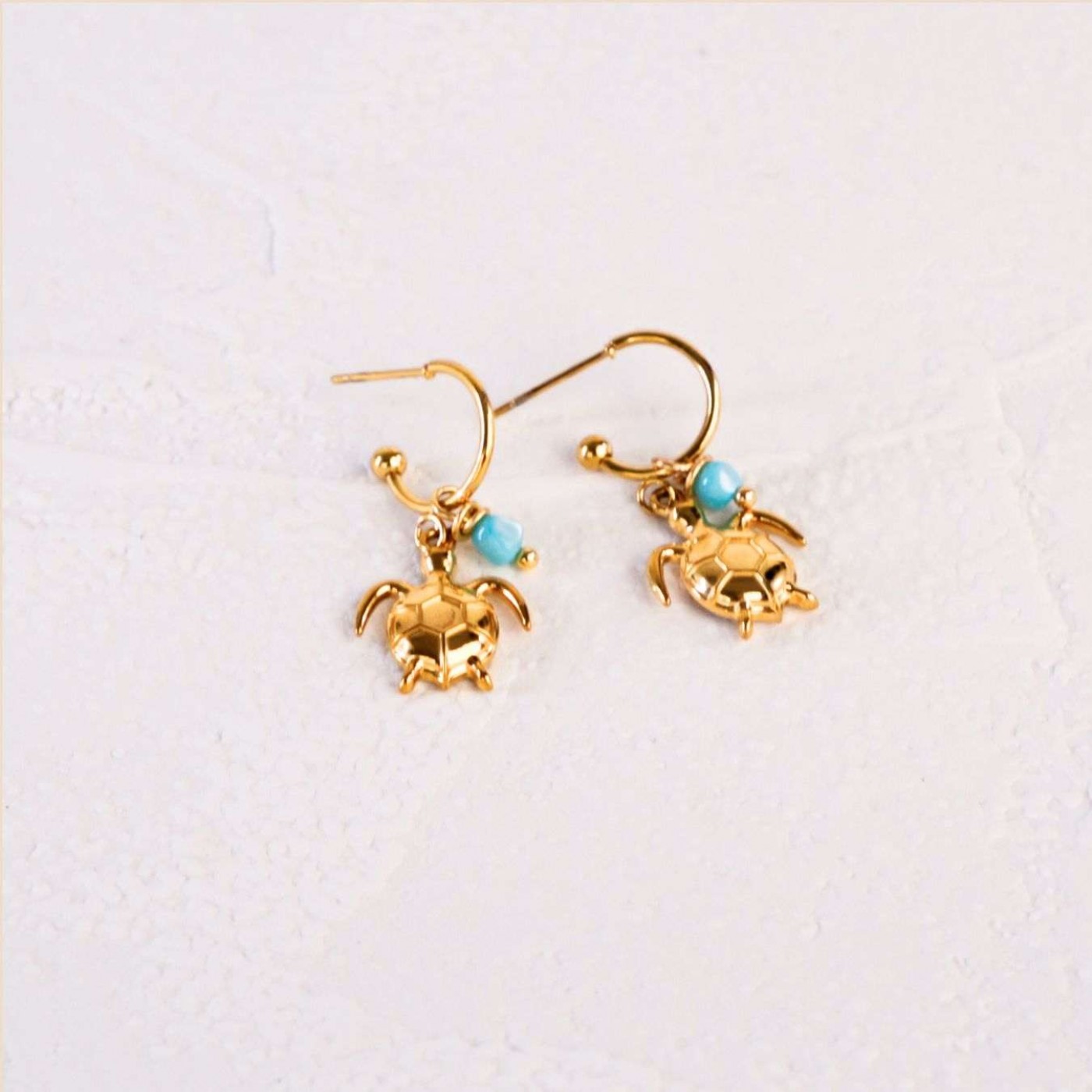 Stainless Steel Jewelry: Turtle Hoop Earrings — Earrings from Toolittle — additional view 5