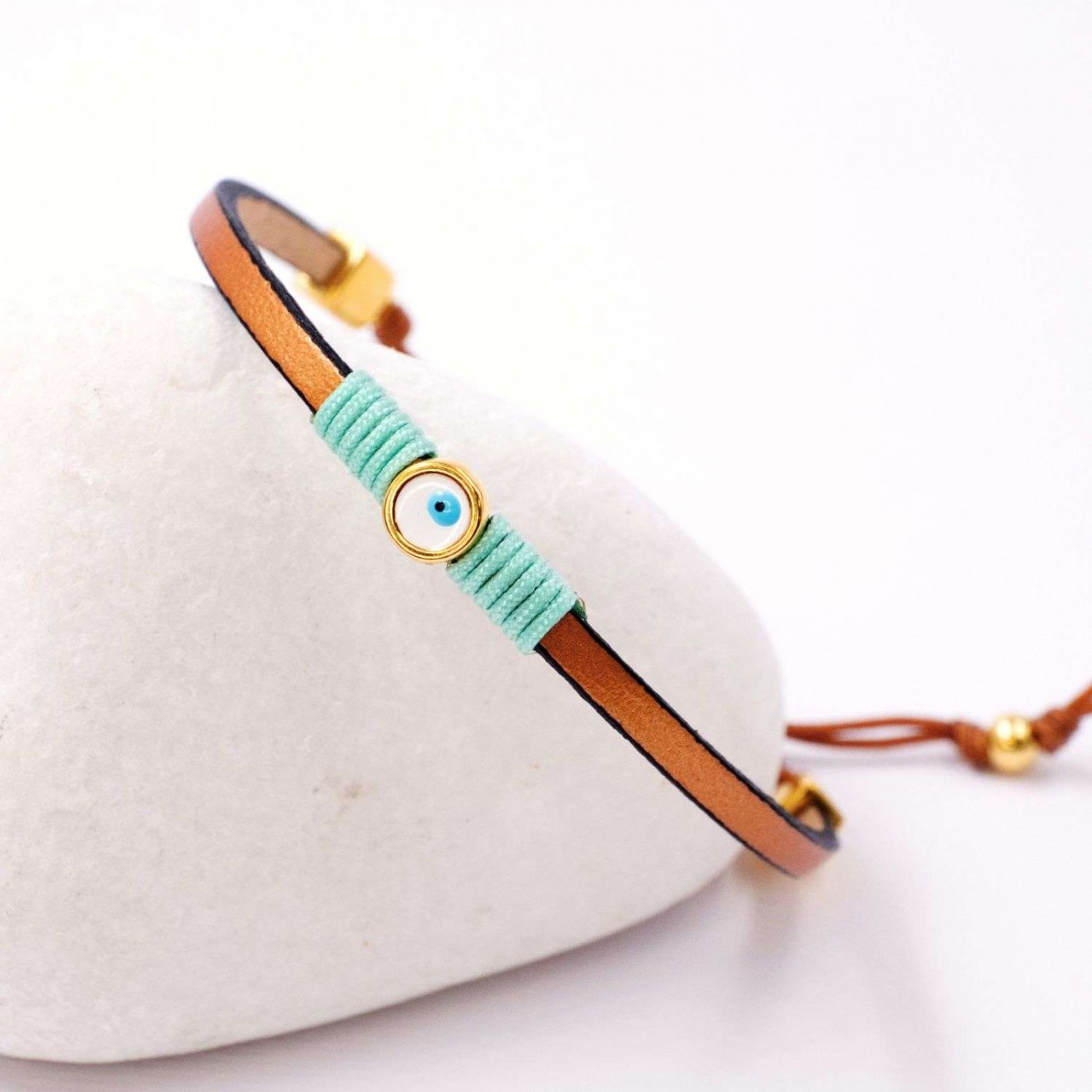 Evil Eye Leather Kids Bracelet — Bracelets from Toolittle — additional view 5