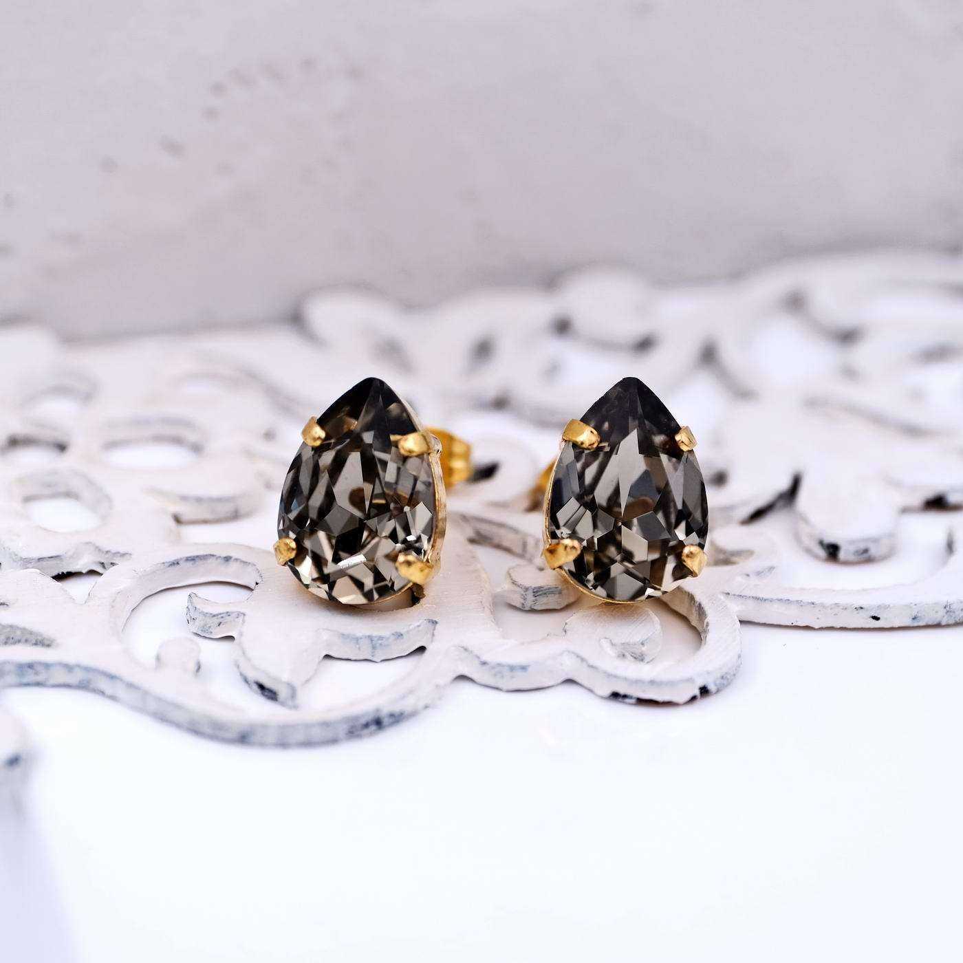 Stud earrings with crystals — Earrings from Toolittle — additional view 4