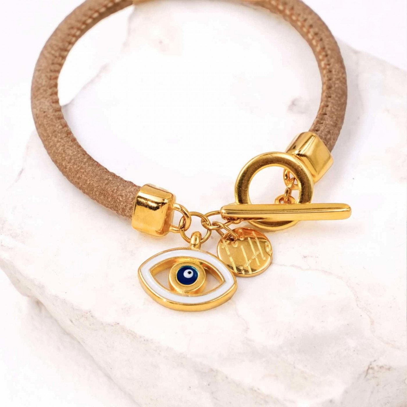 Women's Bracelet with Enamelled Evil Eye — Bracelets from Toolittle — additional view 2