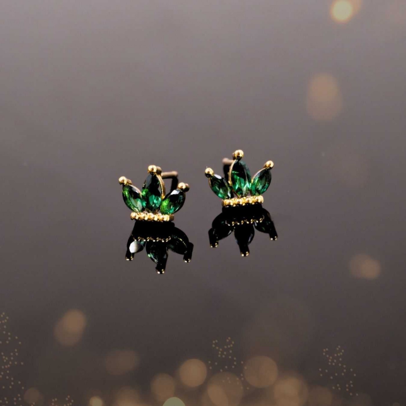 Zircon Crystal Crown Earrings — Earrings from Toolittle — additional view 5