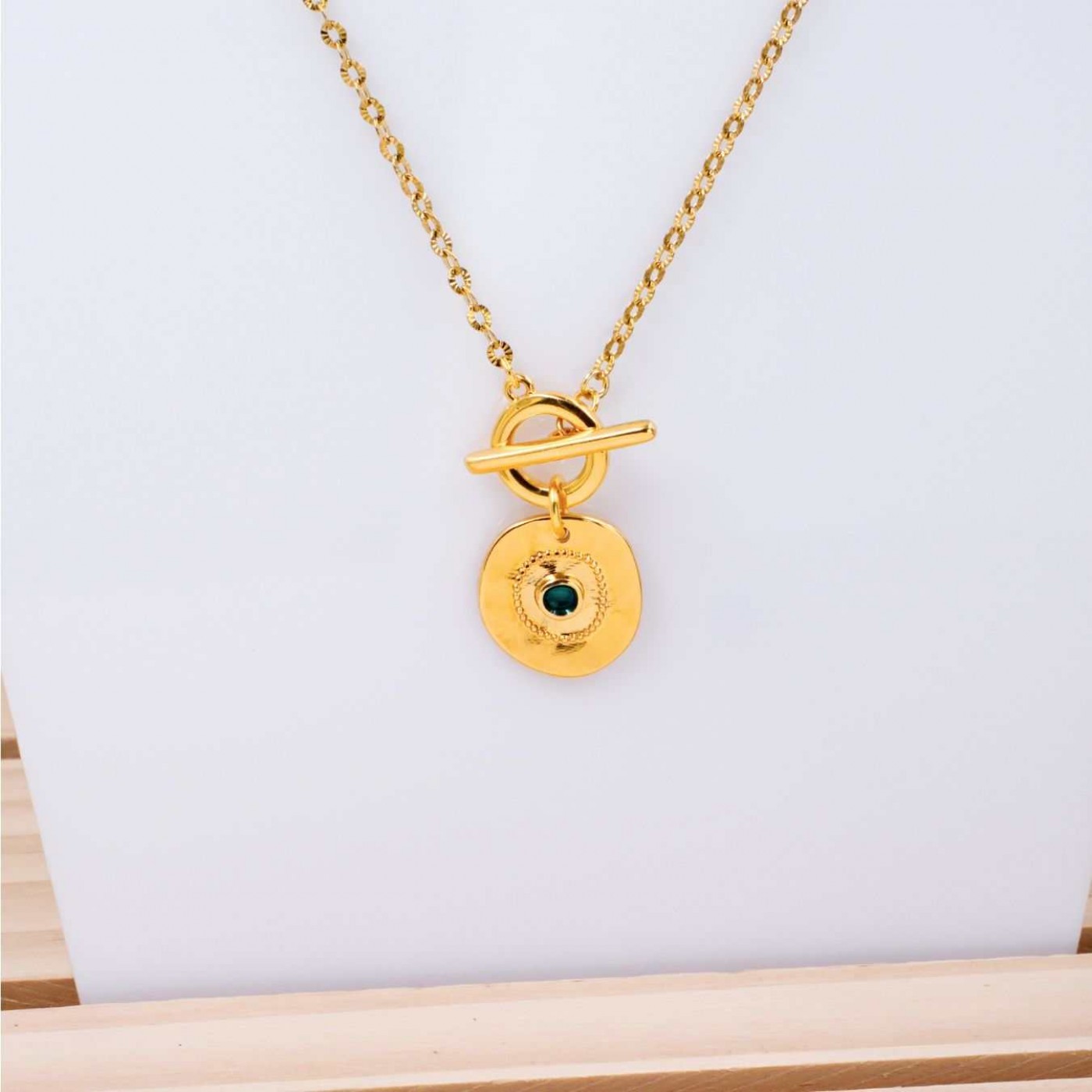 Toggle Clasp: Gold-plated Necklace - Zircon — Necklaces from Toolittle — additional view 3