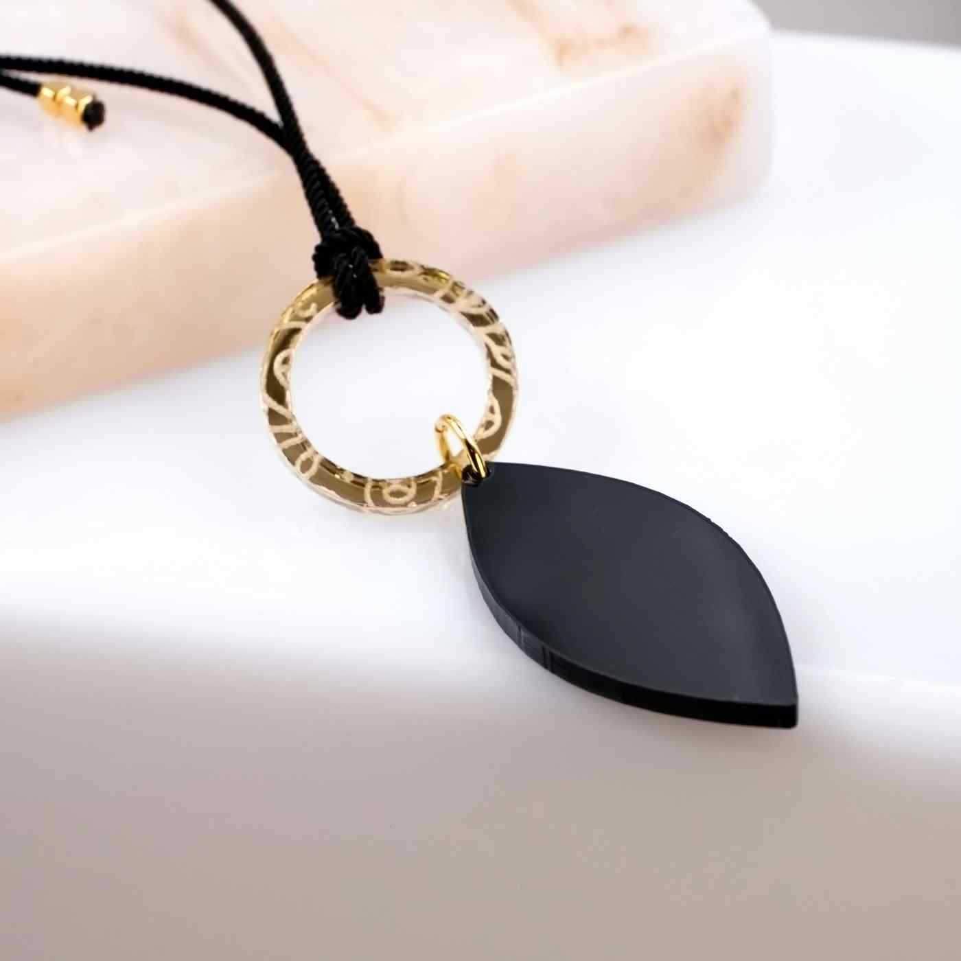 Plexiglass Leaf Long Necklace — Necklaces from Toolittle — additional view 2