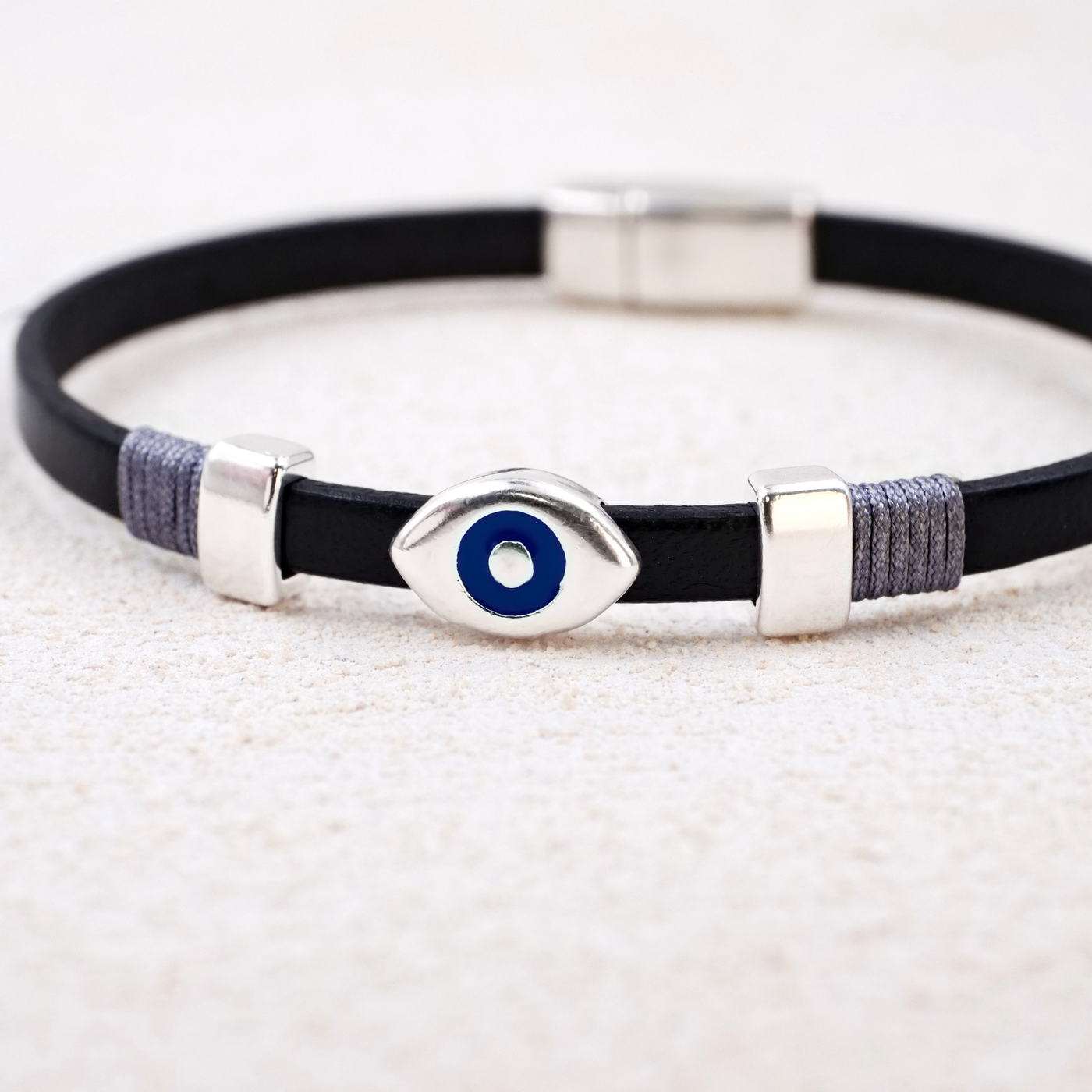 Evil Eye Leather Men's Bracelet — Bracelets from Toolittle — additional view 2