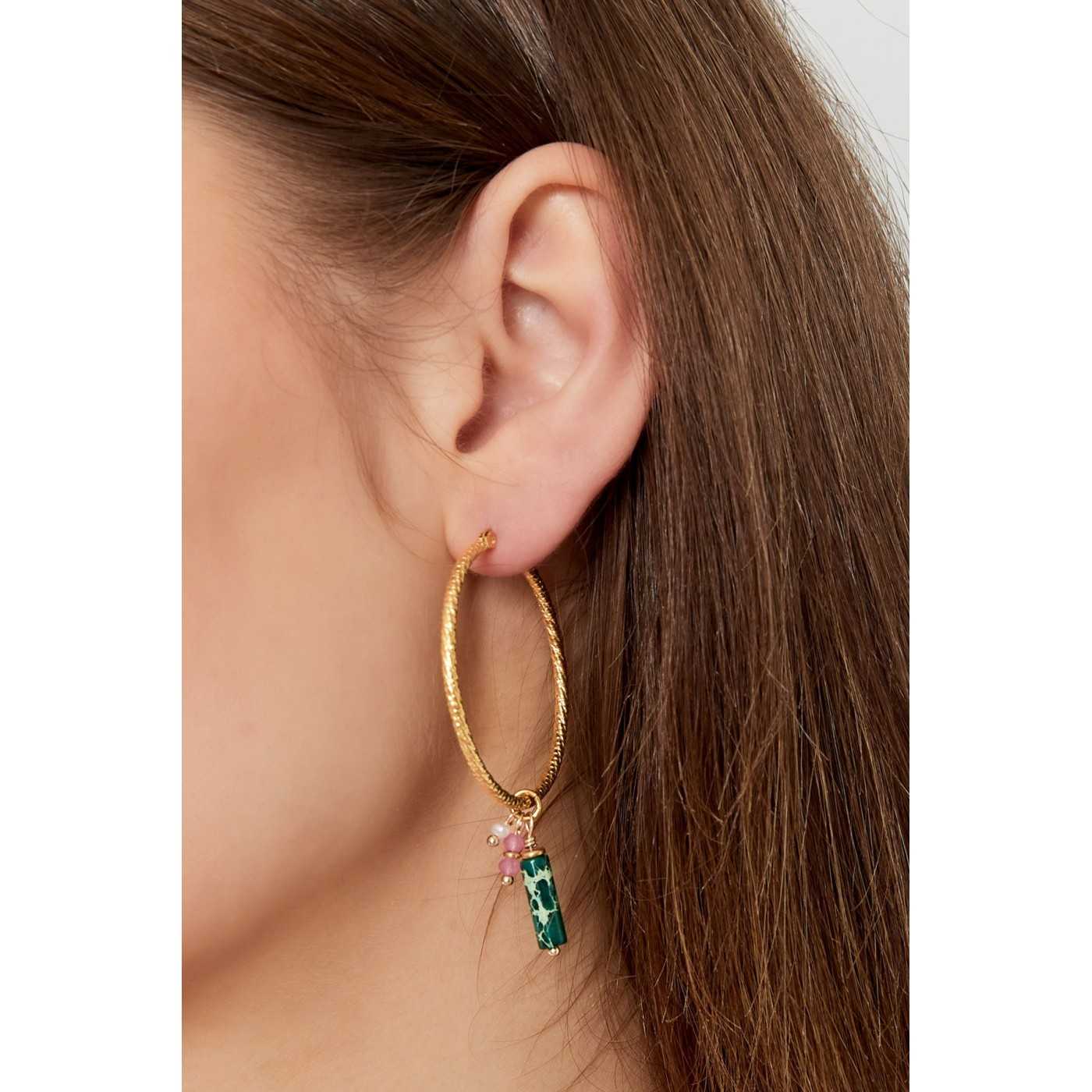 Hoop Earrings Natural Stone — Earrings from Toolittle — additional view 4