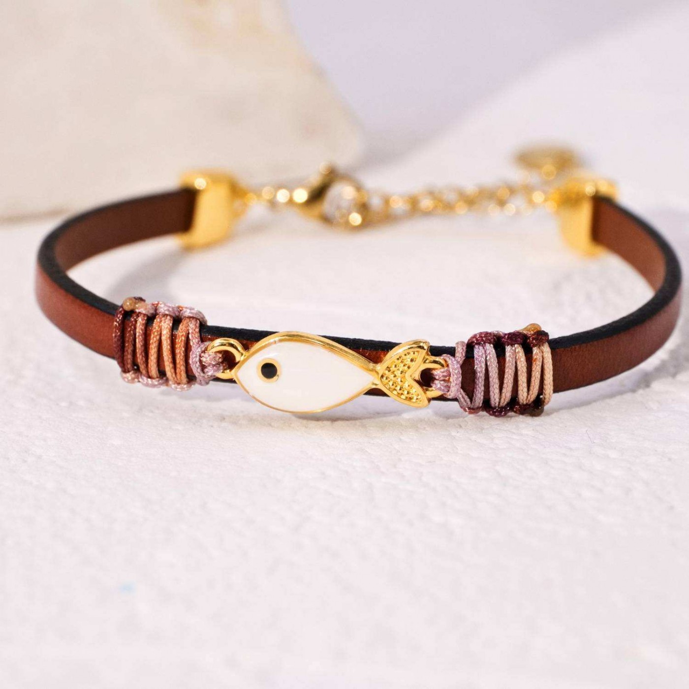 Enamelled Fish Leather Bracelet — Bracelets from Toolittle — additional view 2