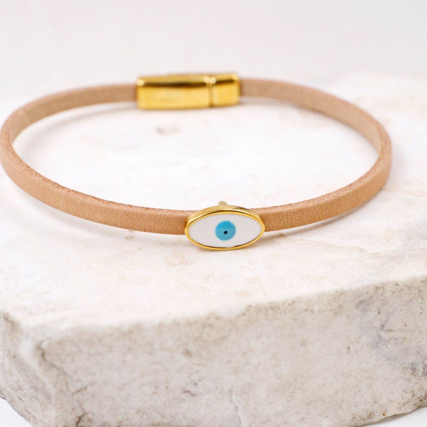 Handcrafted Leather Bracelet with Evil Eye | Color Select — Bracelets from Toolittle — additional view 8