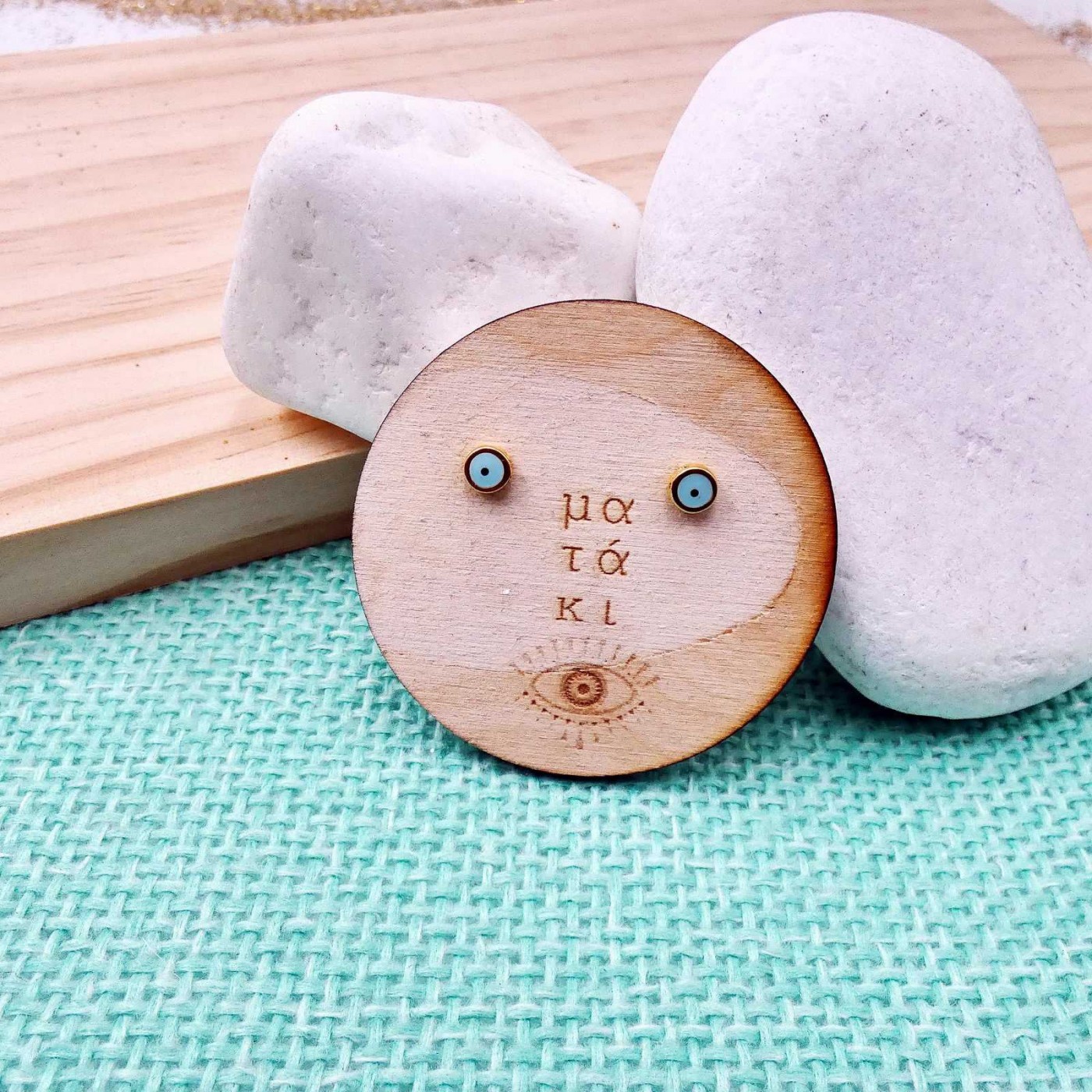 "It's all Greek to me" evil eye Earrings