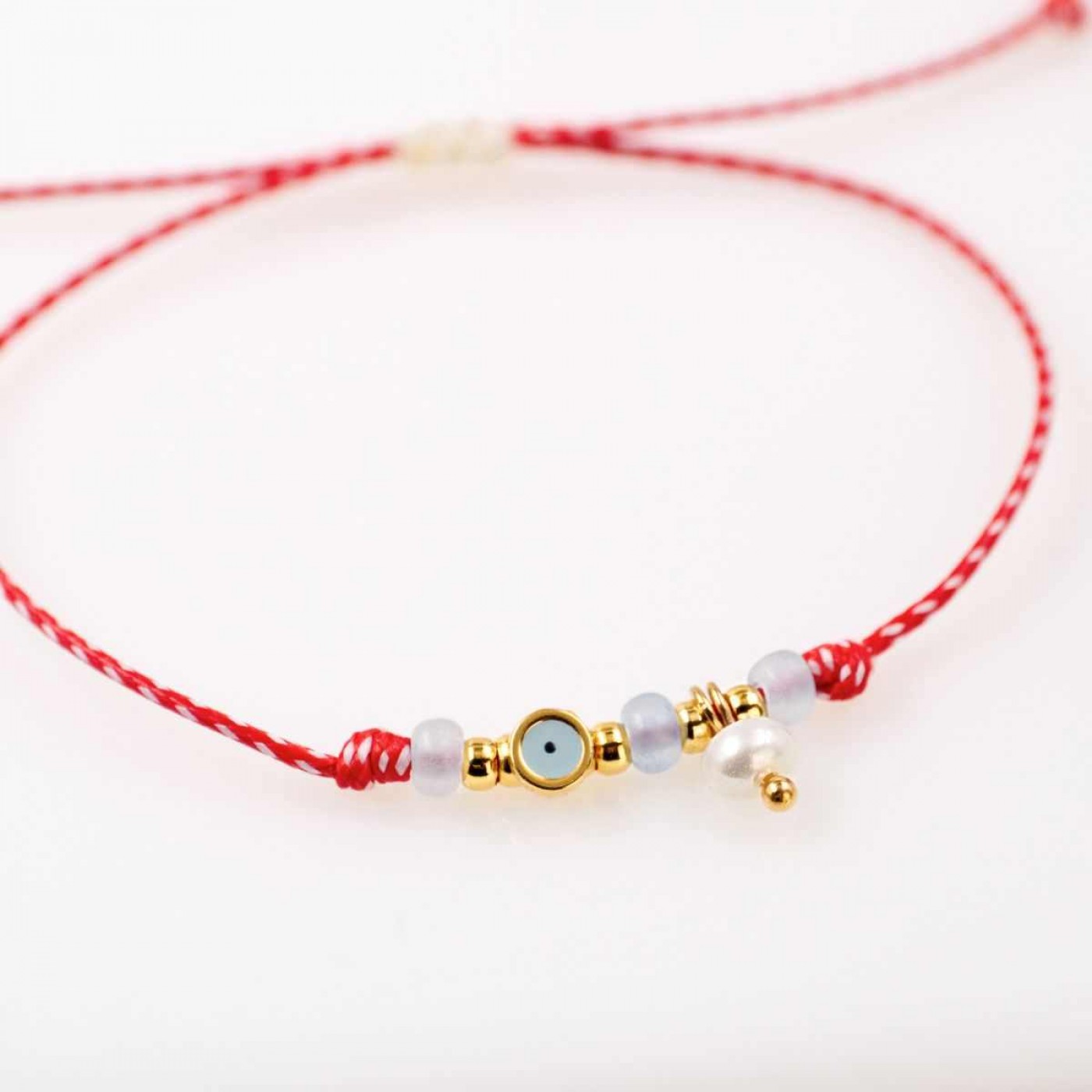Women’s Martaki Bracelet with Evil Eye & Fresh Water Pearl — Bracelets from Toolittle — additional view 3