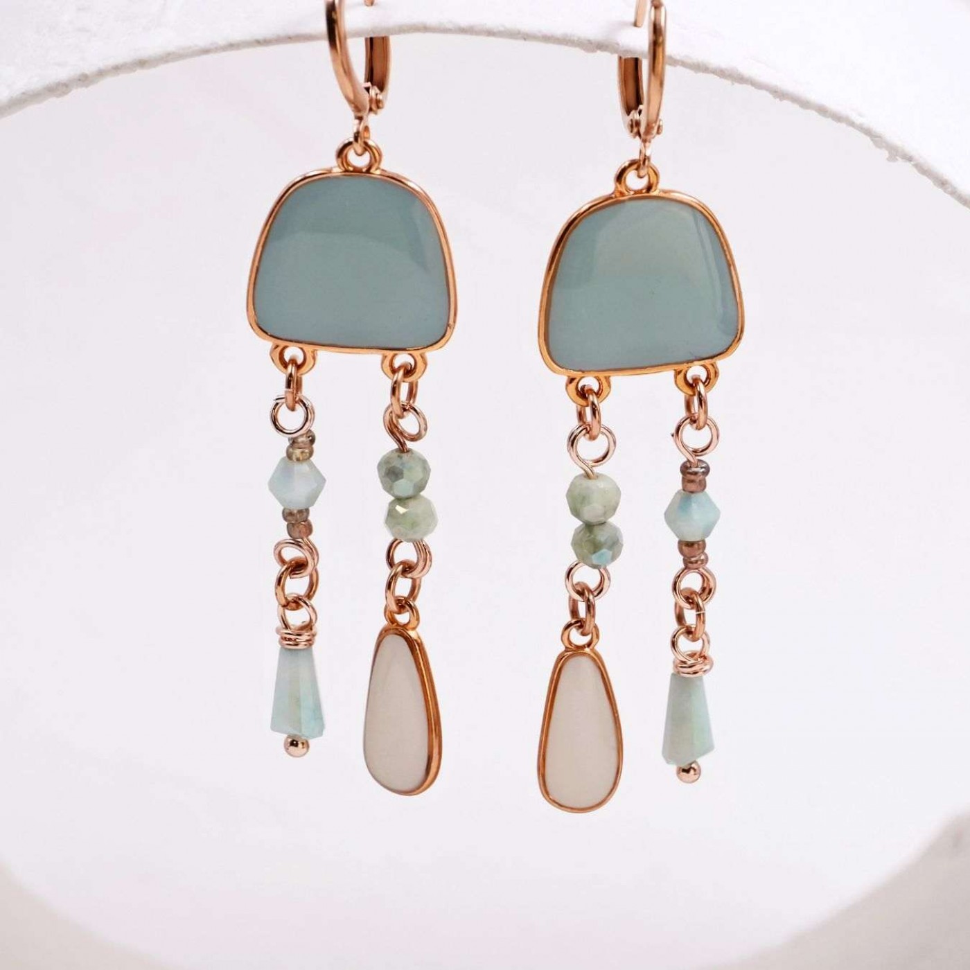 Hoop Earrings | Rose Gold & Enamel — Earrings from Toolittle — additional view 3
