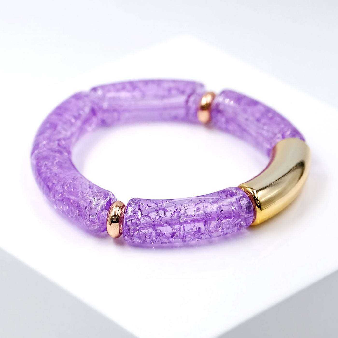 Resin purple beauty elastic bracelet — Bracelets from Toolittle — additional view 2