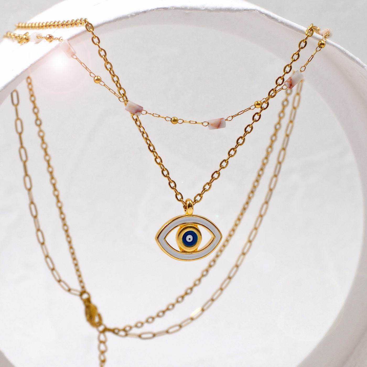 Enamel Eye Layered Necklace — Necklaces from Toolittle — additional view 3