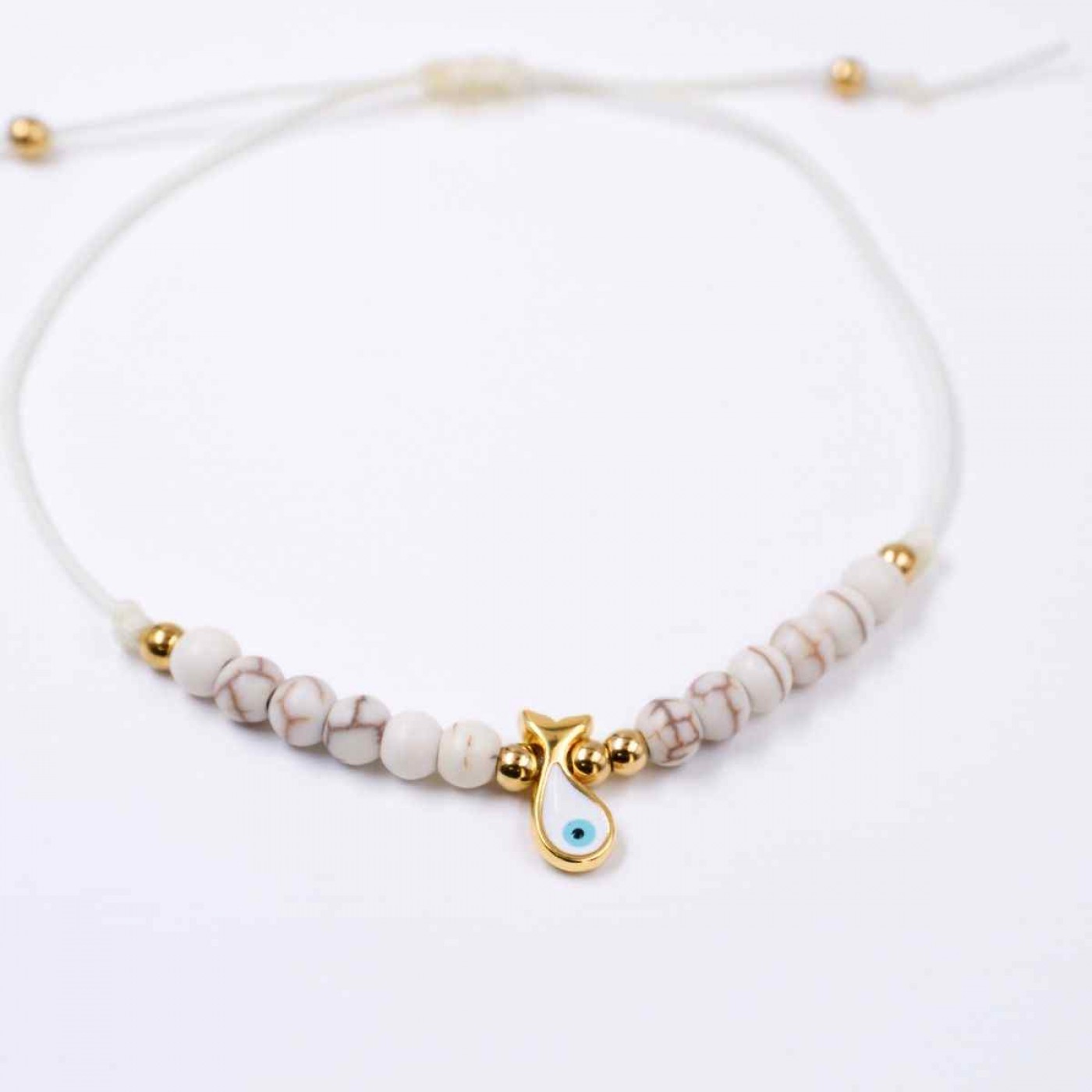 Macramé Bracelet with Metal Fish & Enamel Eye | Color Select — Bracelets from Toolittle — additional view 5