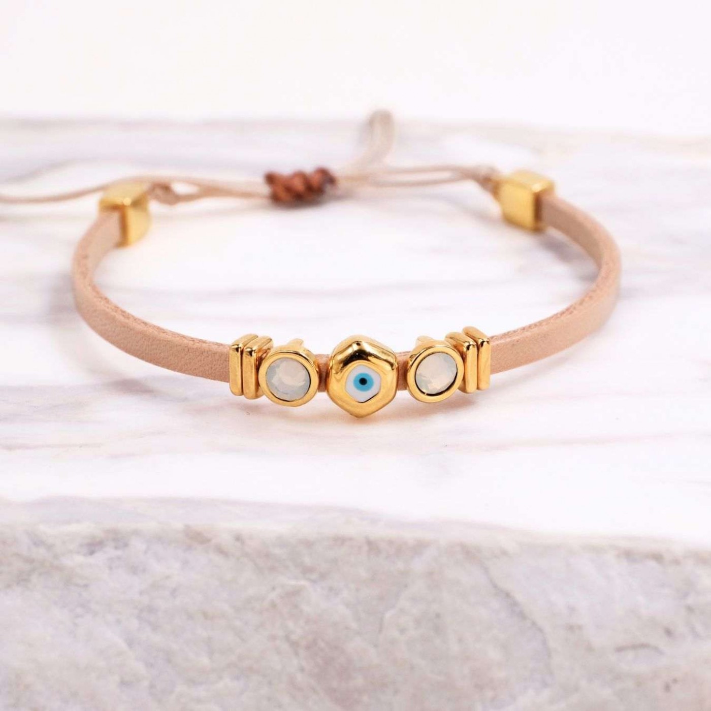 Leather Bracelets | Pebble Evil Eye — Bracelets from Toolittle — additional view 10