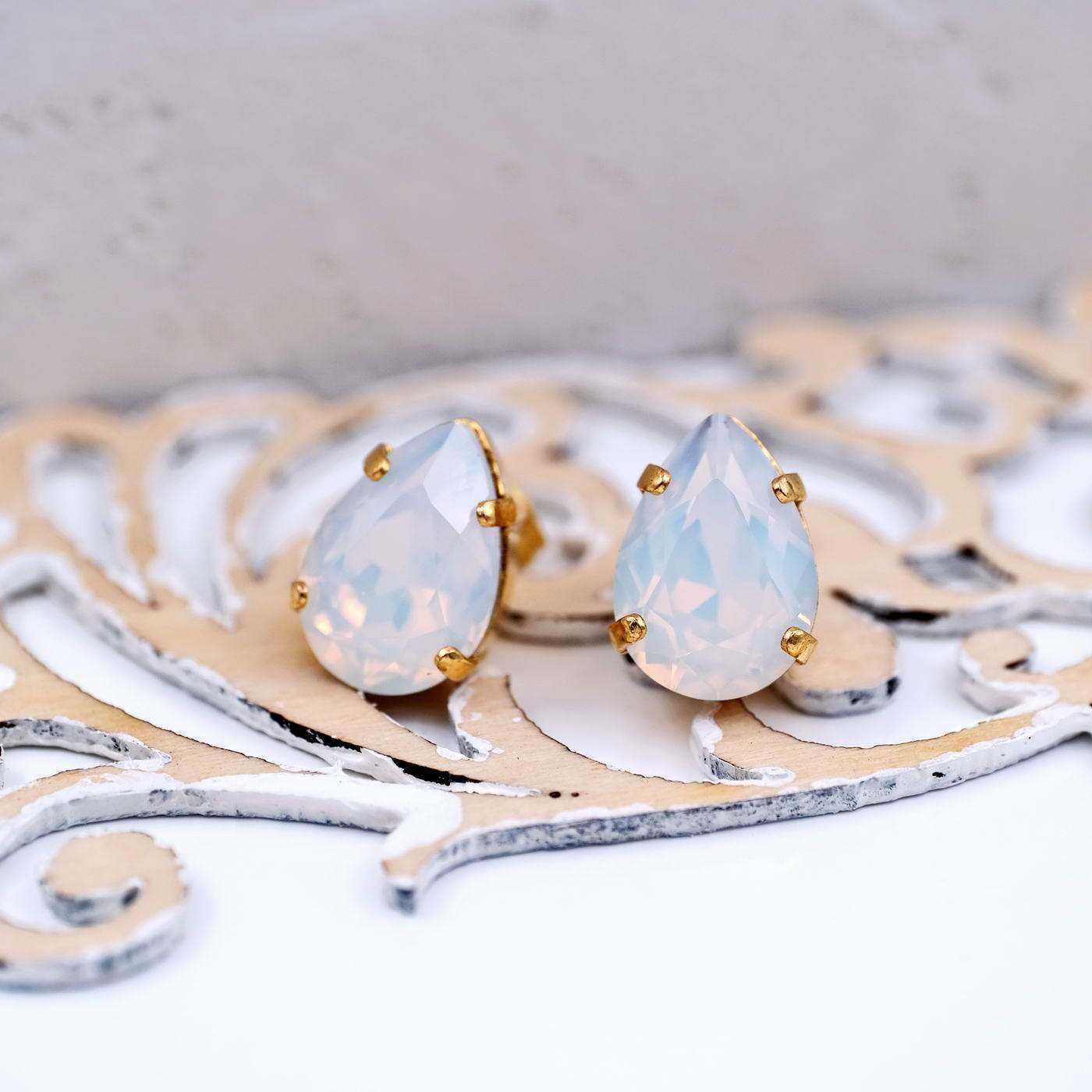 Stud earrings with crystals — Earrings from Toolittle — additional view 2