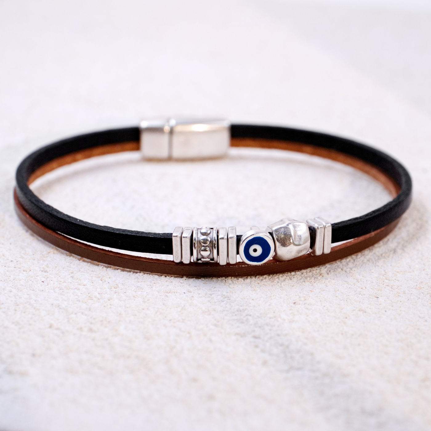 Evil Eye Leather Men's Bracelet — Bracelets from Toolittle — additional view 3
