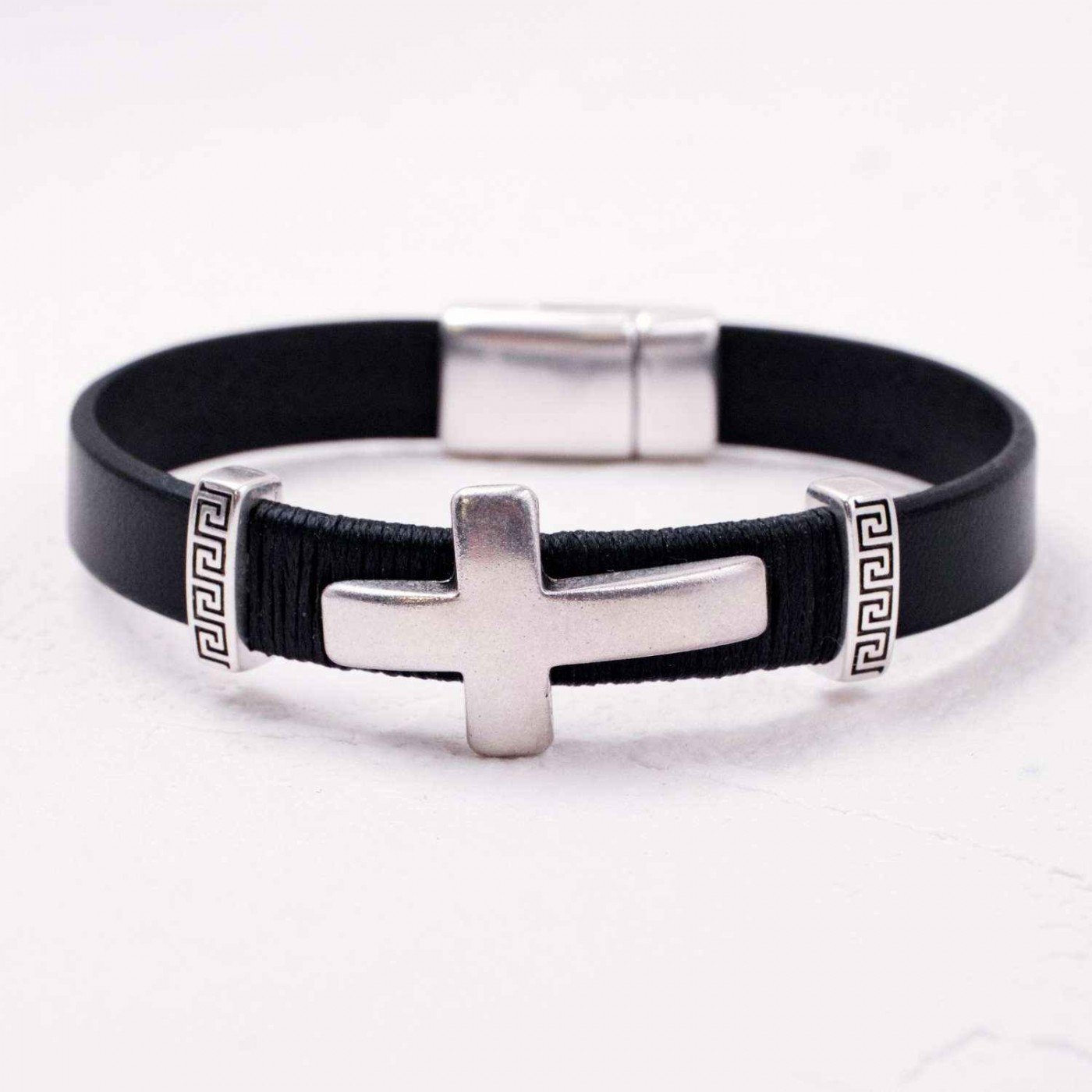 Cross Leather Men's Bracelet — Bracelets from Toolittle — additional view 2