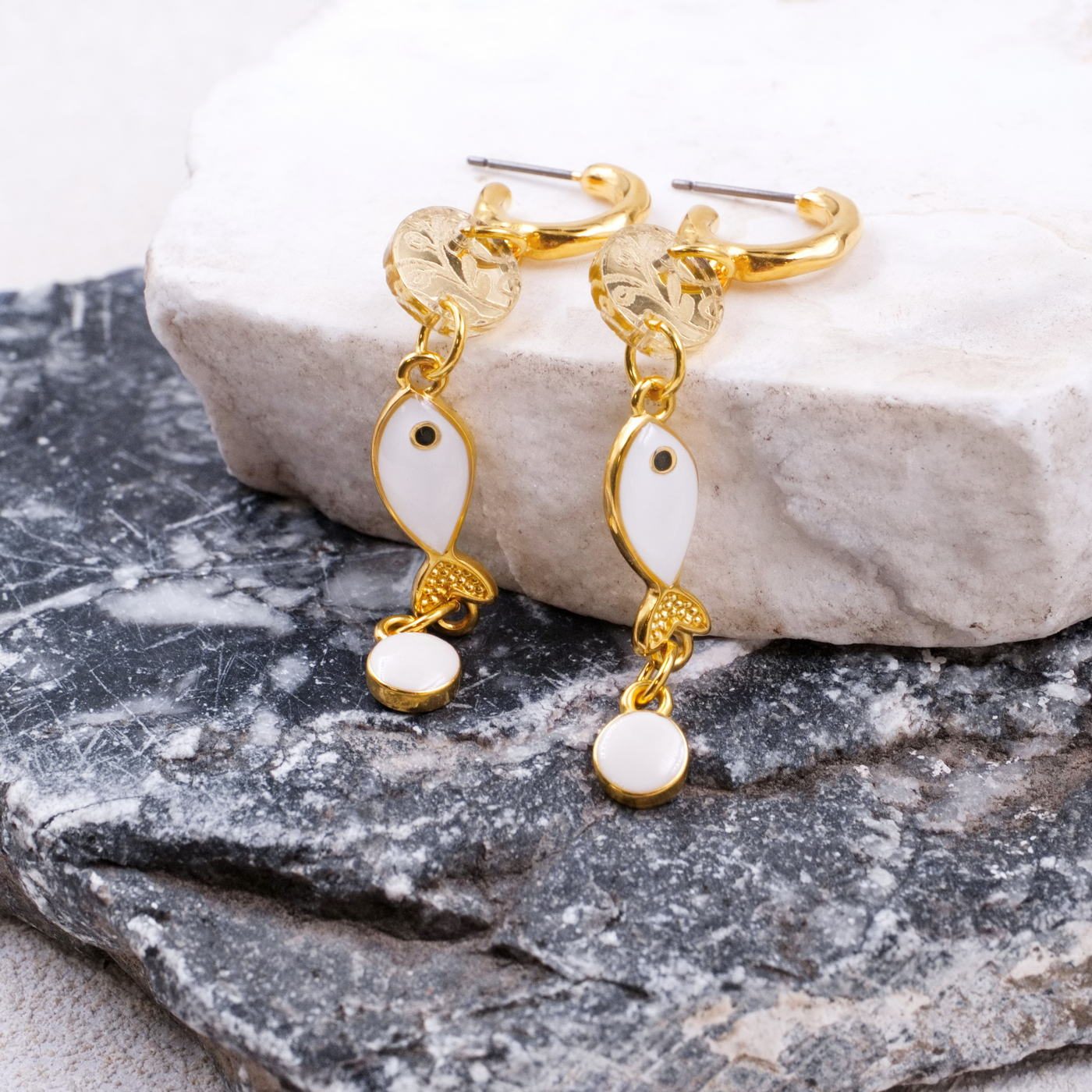Fish Gold-plated Earrings — Earrings from Toolittle — additional view 4