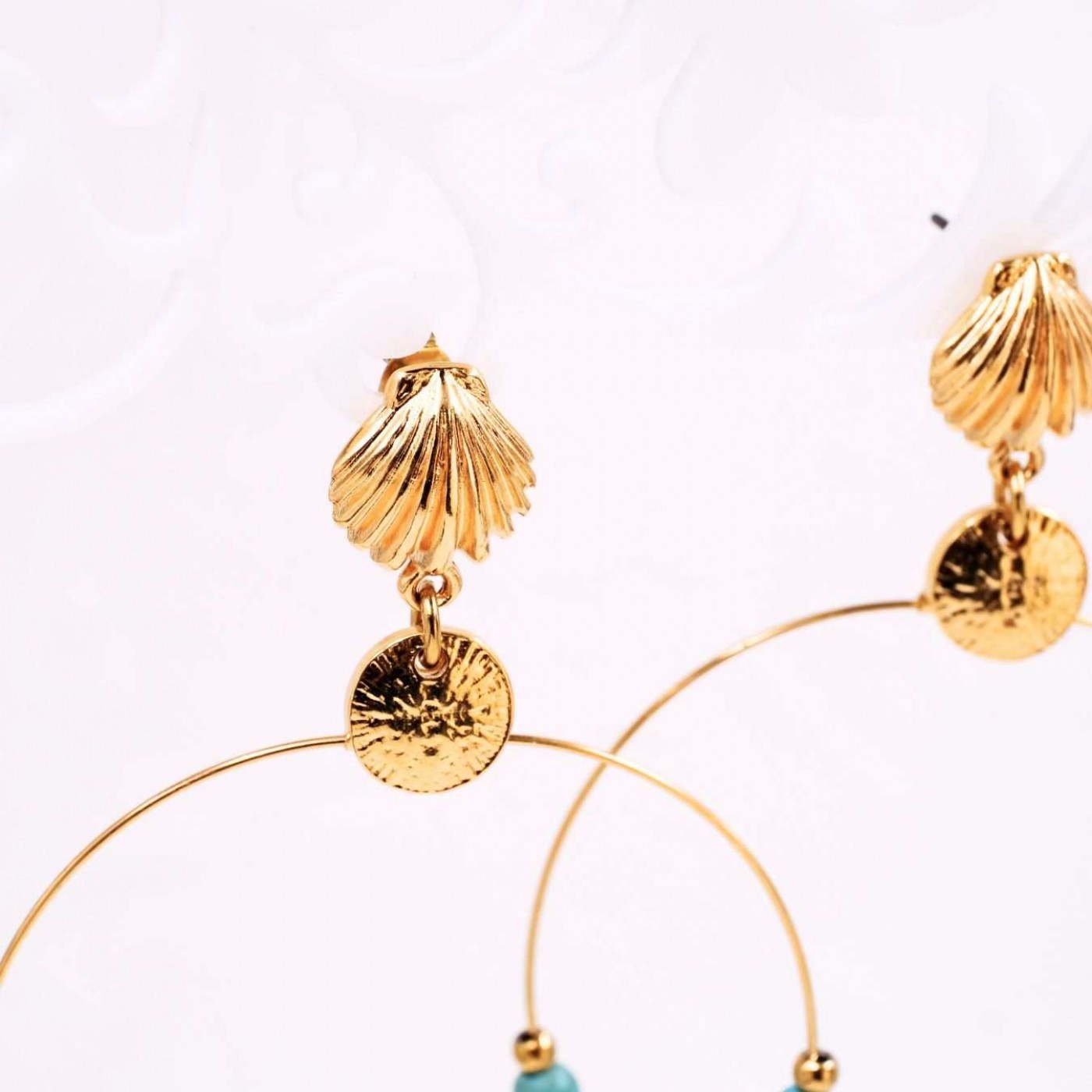 Sea Life Hoop Earrings | Howlite & Enamel — Earrings from Toolittle — additional view 6