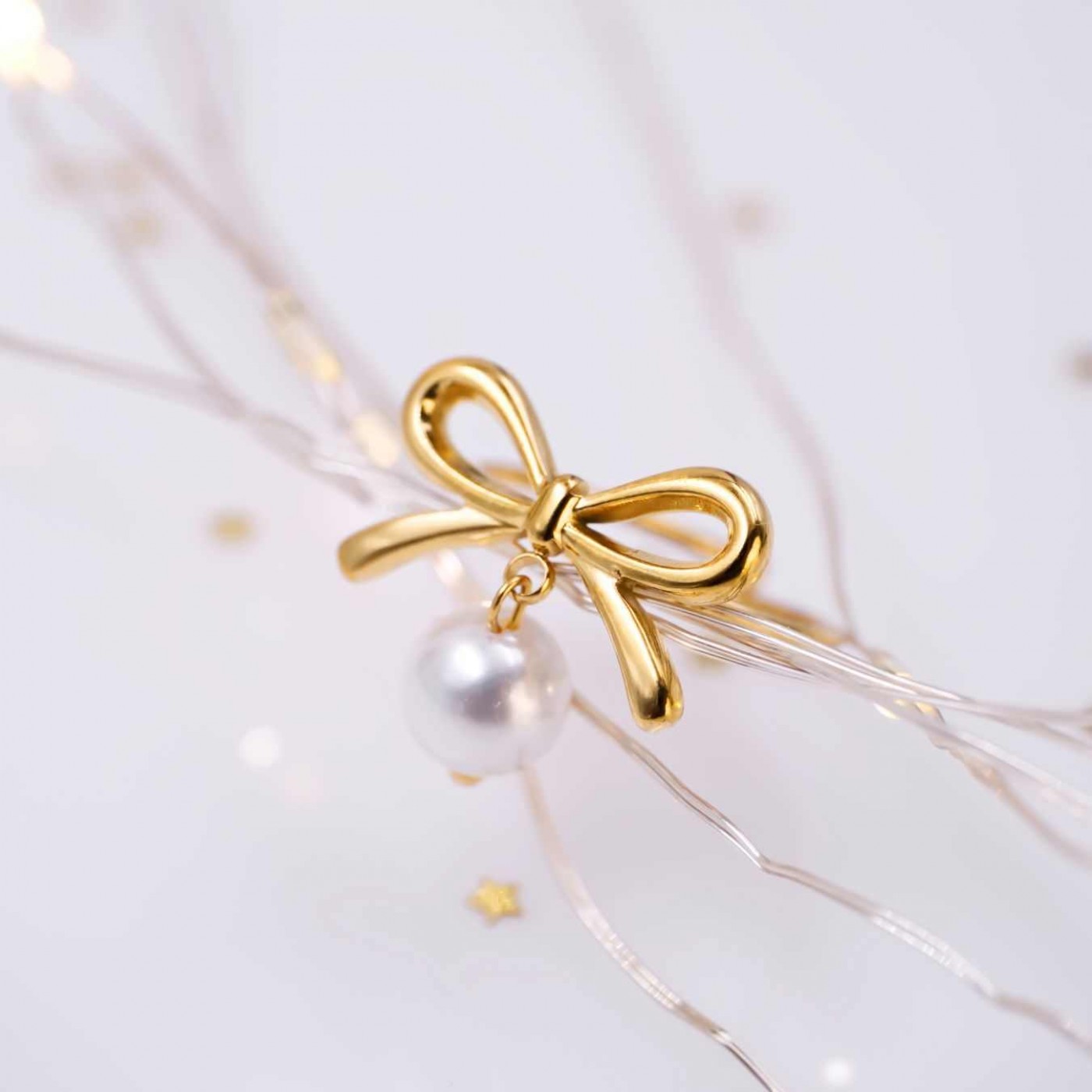 Gold-Plated Ring- Stainless Steel & Pearl — Rings from Toolittle — additional view 3