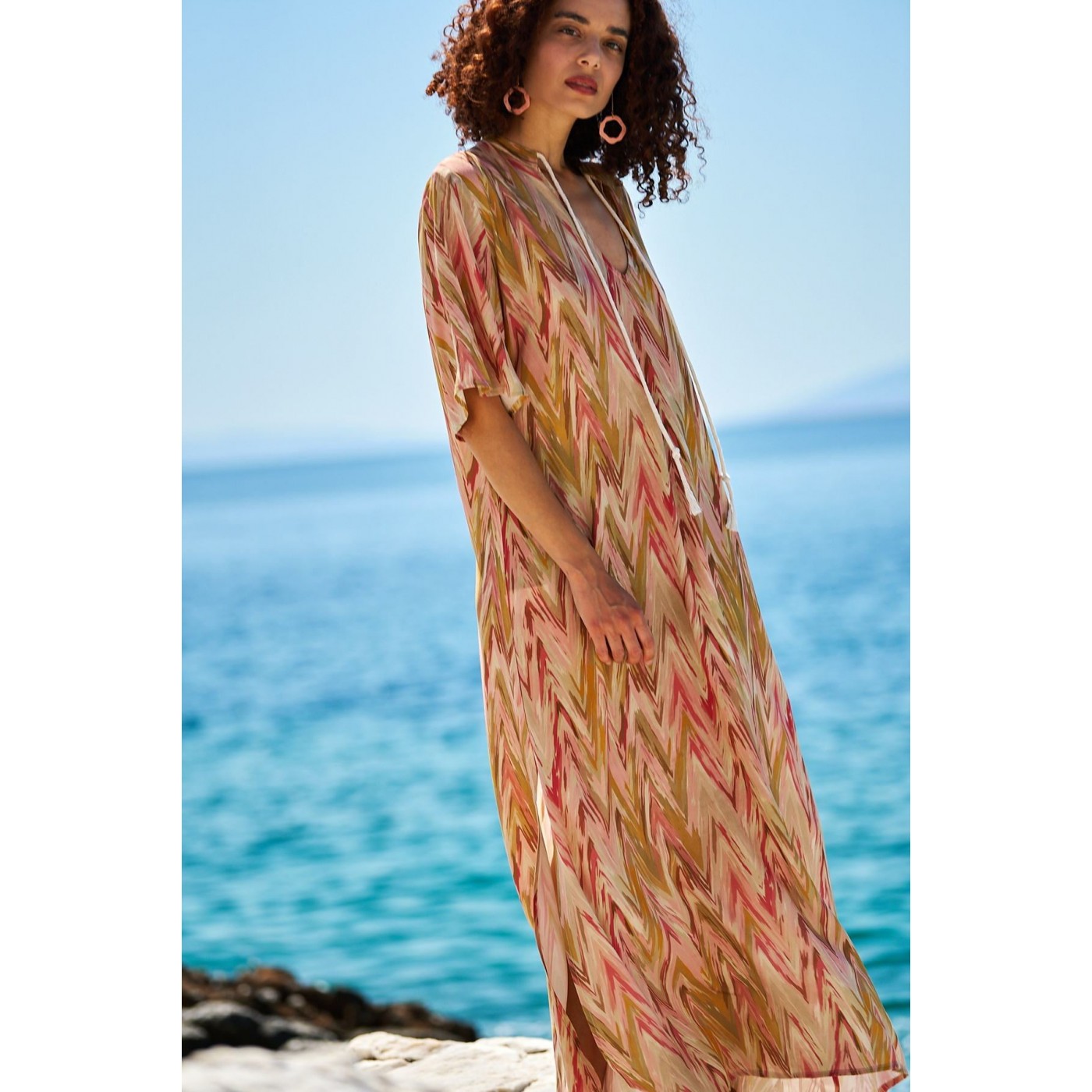 KOKKOSAMMOU Maxi caftan Antiparos — Dresses from Toolittle — additional view 3