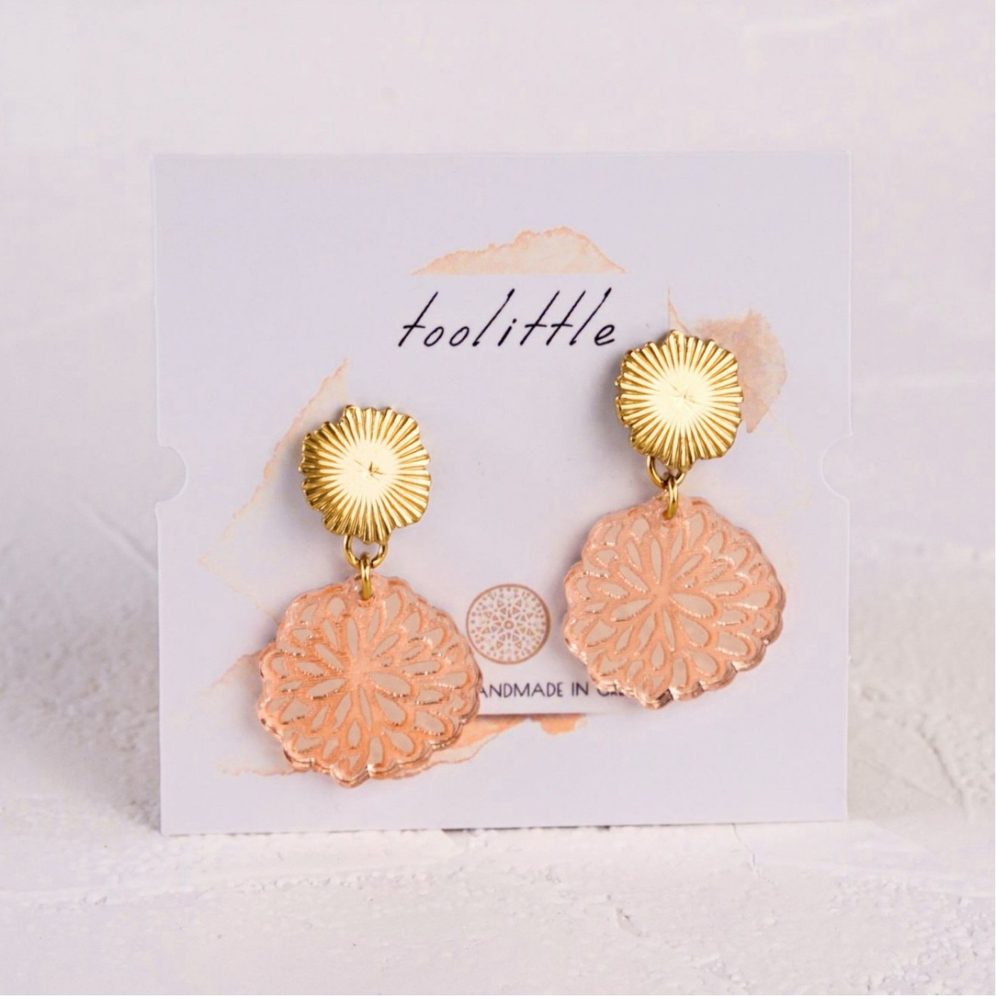 Golden Earrings | Stainless Steel & Plexiglass — Earrings from Toolittle — additional view 2