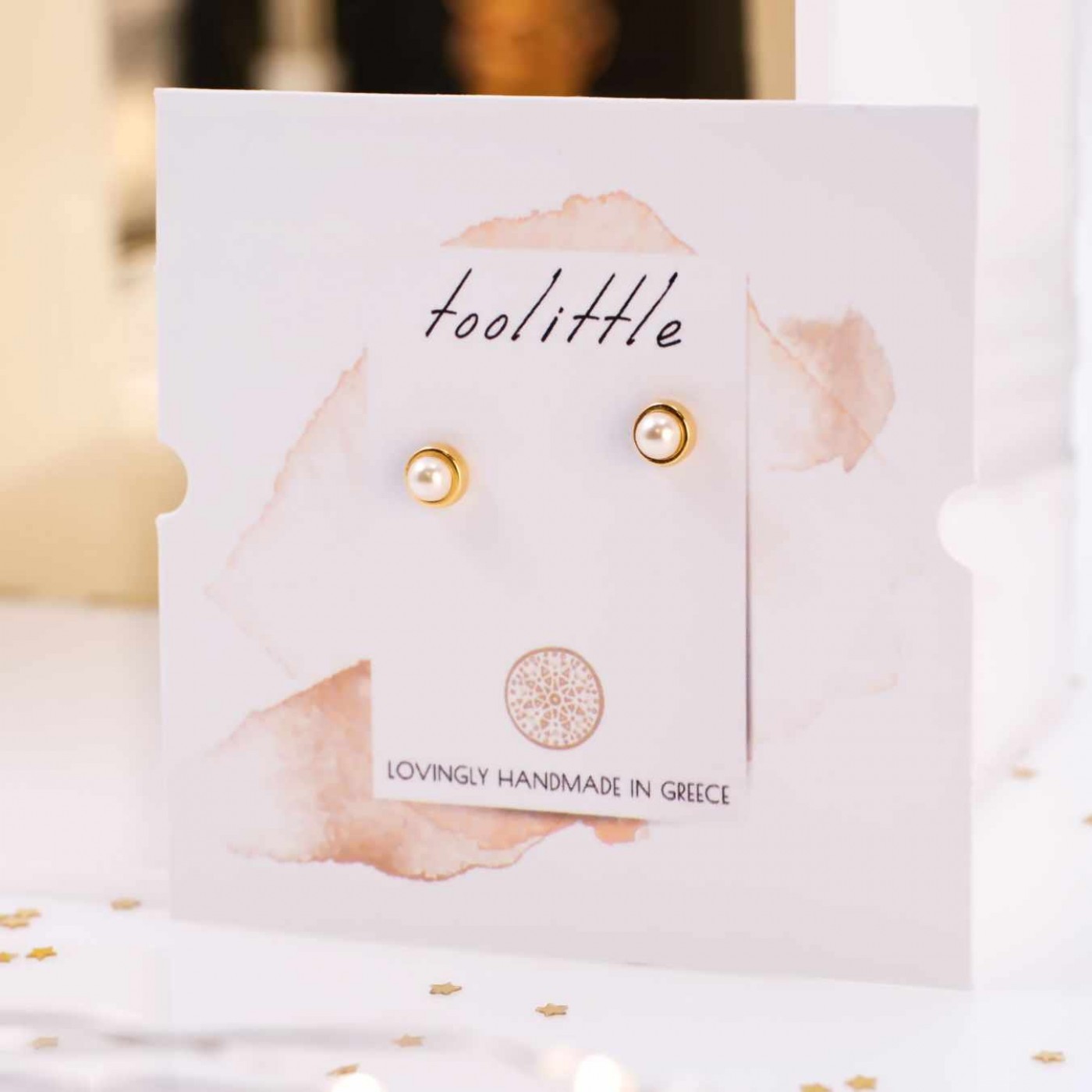Mini Dots Jewelry: Pearl Earrings — Earrings from Toolittle — additional view 2