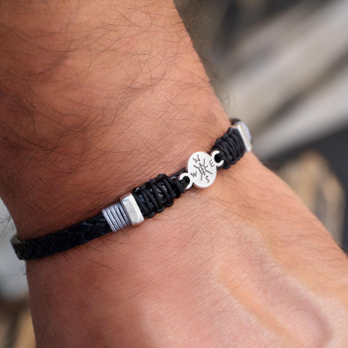 Compass Black Men's Bracelet — Bracelets from Toolittle — additional view 3
