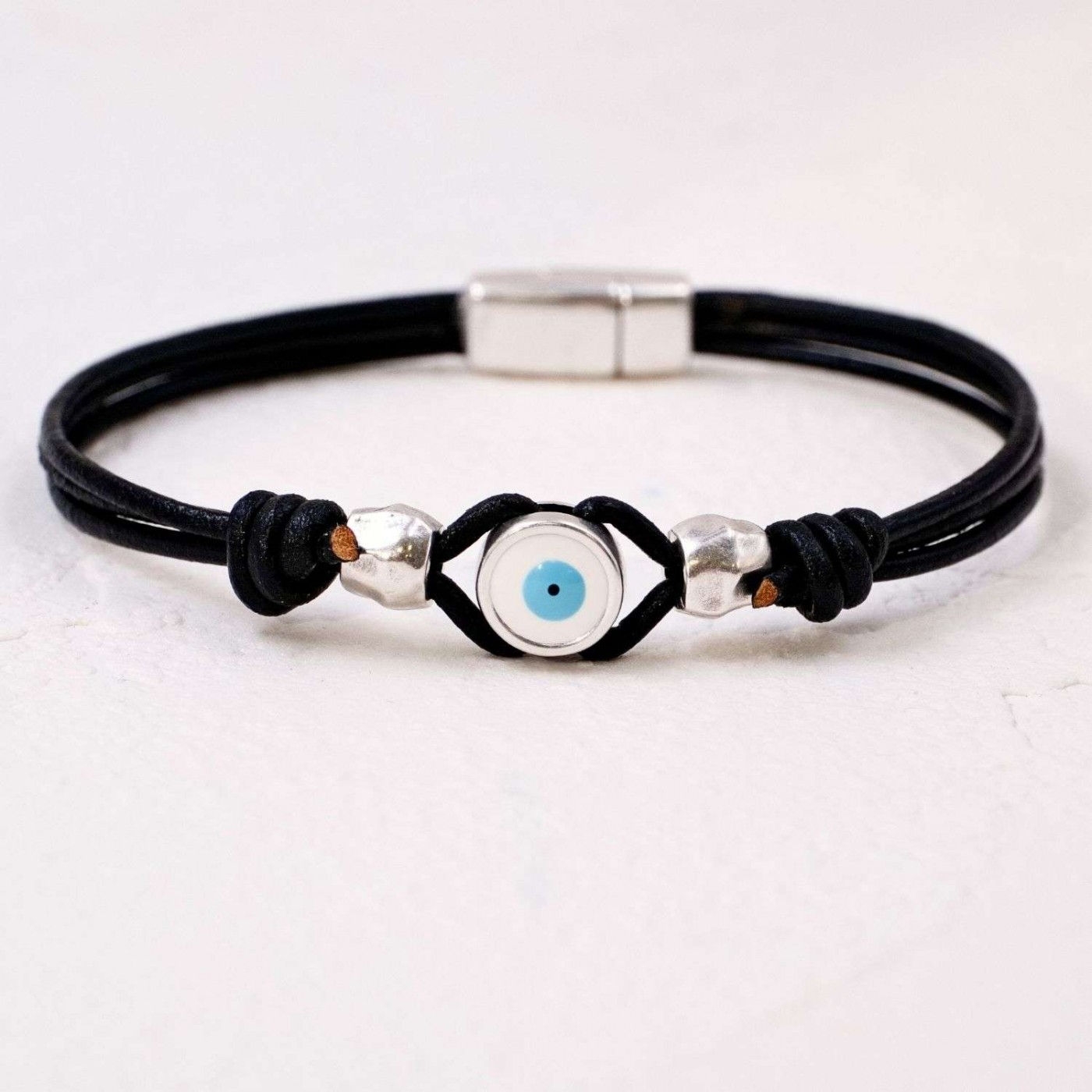 Evil Eye Leather Men's Bracelet — Bracelets from Toolittle — additional view 2