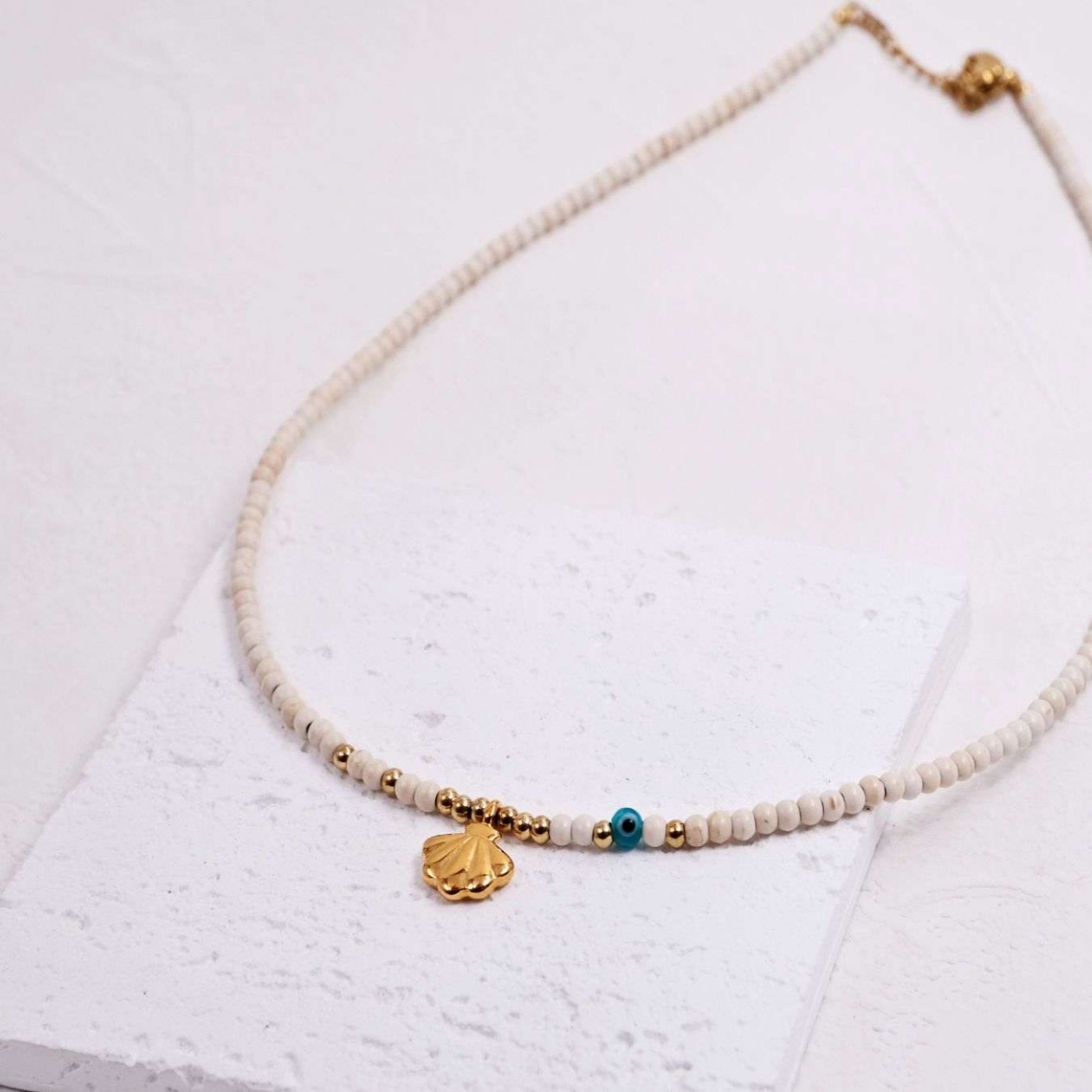Gold-plated Shell - Howlite Necklace | Color Option — Necklaces from Toolittle — additional view 10