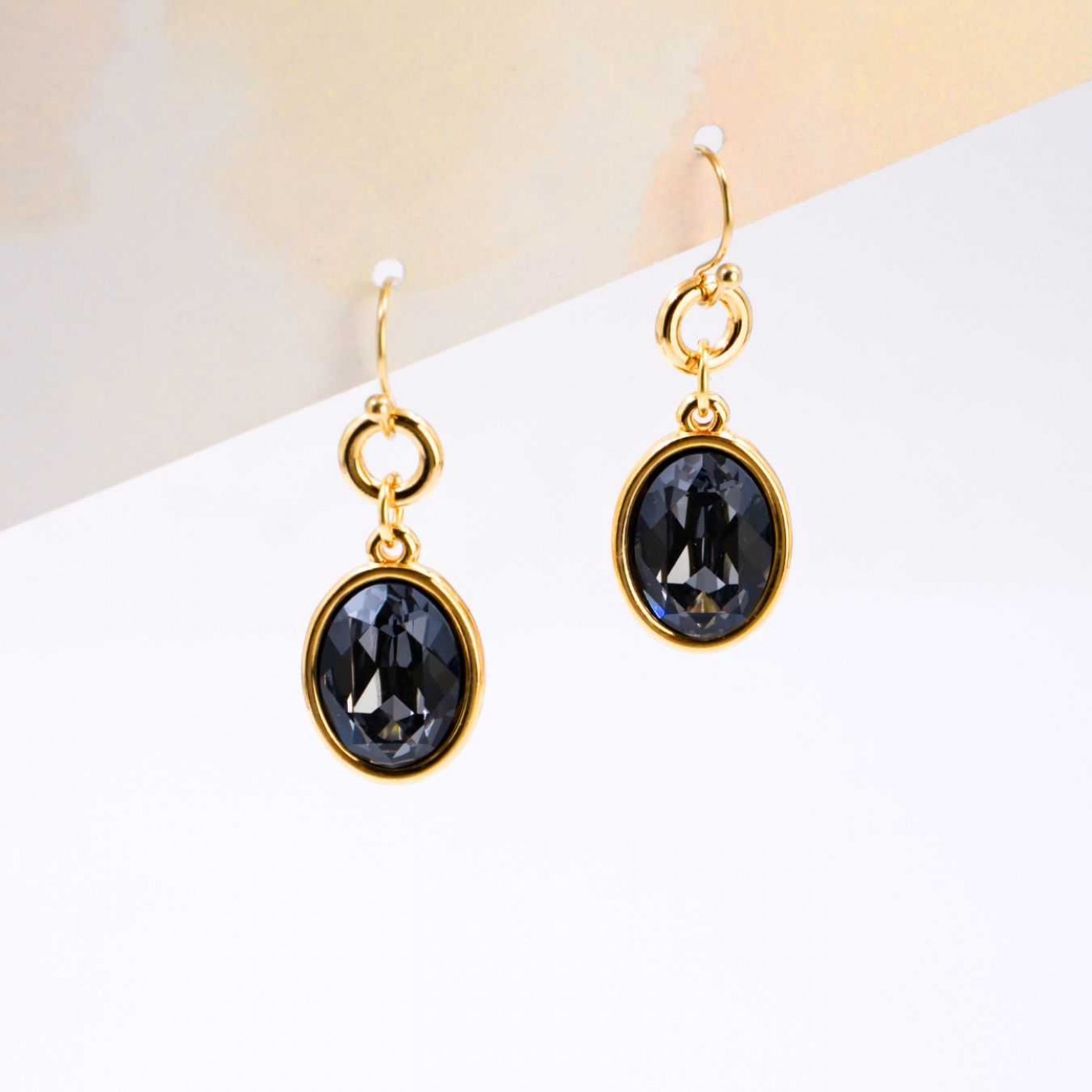 Earrings with Oval Swarovski Crystals — Earrings from Toolittle — additional view 3