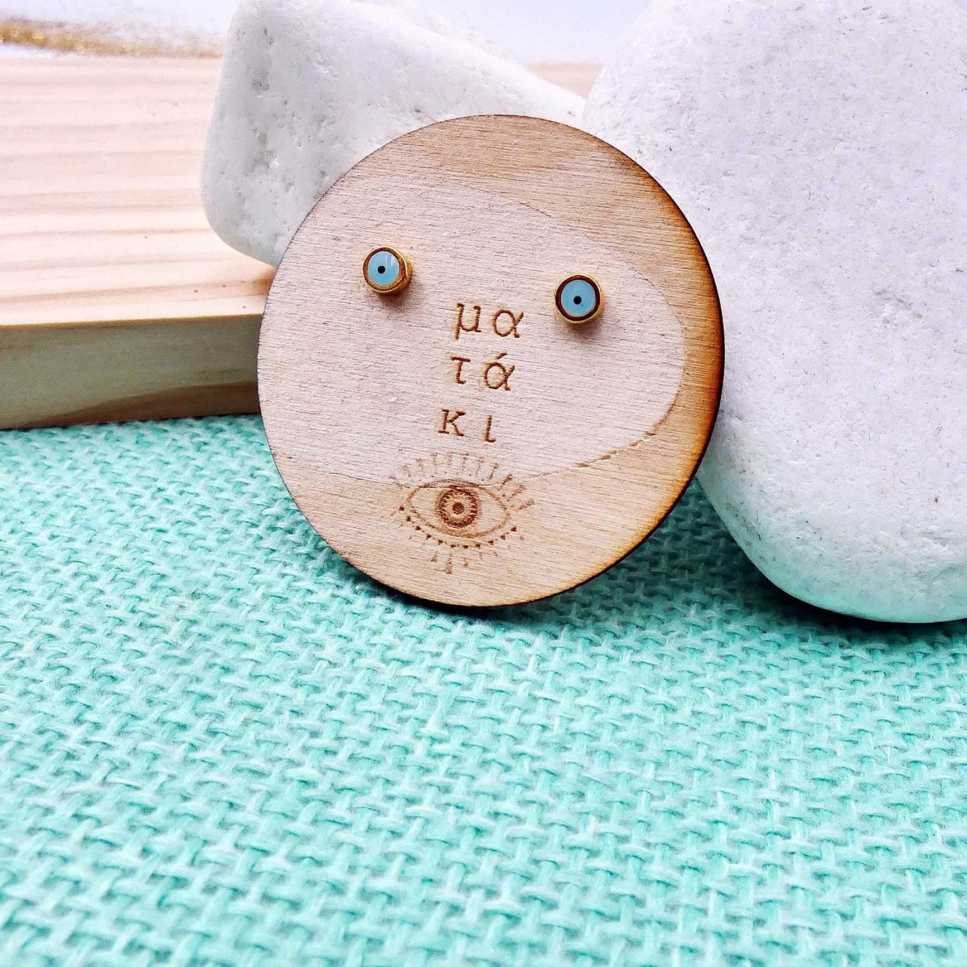 "It's all Greek to me" evil eye Earrings — Earrings from Toolittle — additional view 2