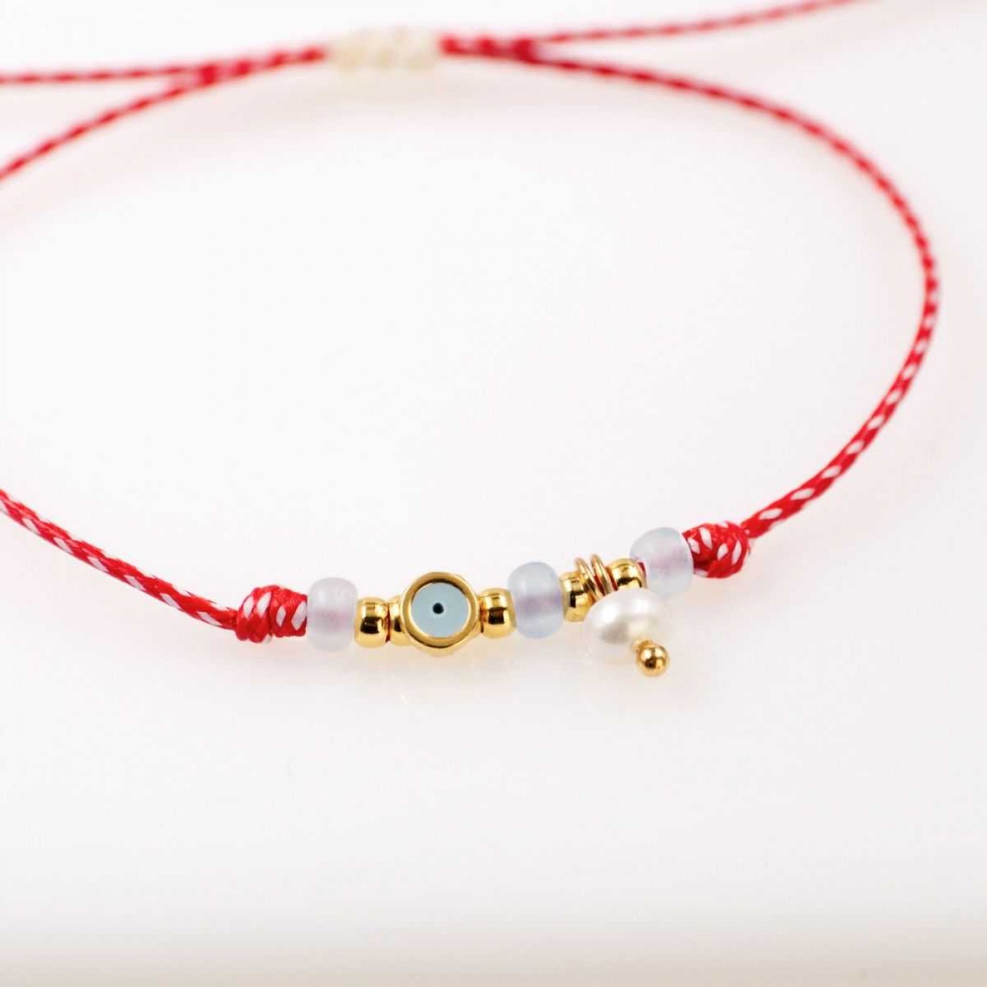 Women’s Martaki Bracelet with Evil Eye & Fresh Water Pearl — Bracelets from Toolittle — additional view 4