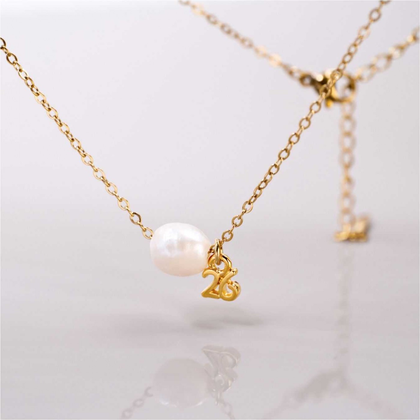 Lucky 2026 Necklace with Fresh Water Pearl — Pendants & charms from Toolittle — additional view 3