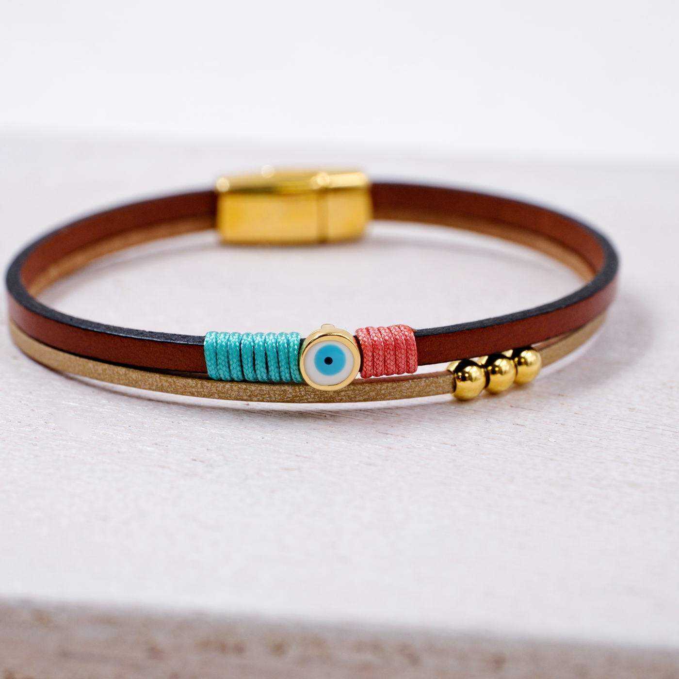 Evil Eye Leather Bracelet — Bracelets from Toolittle — additional view 2