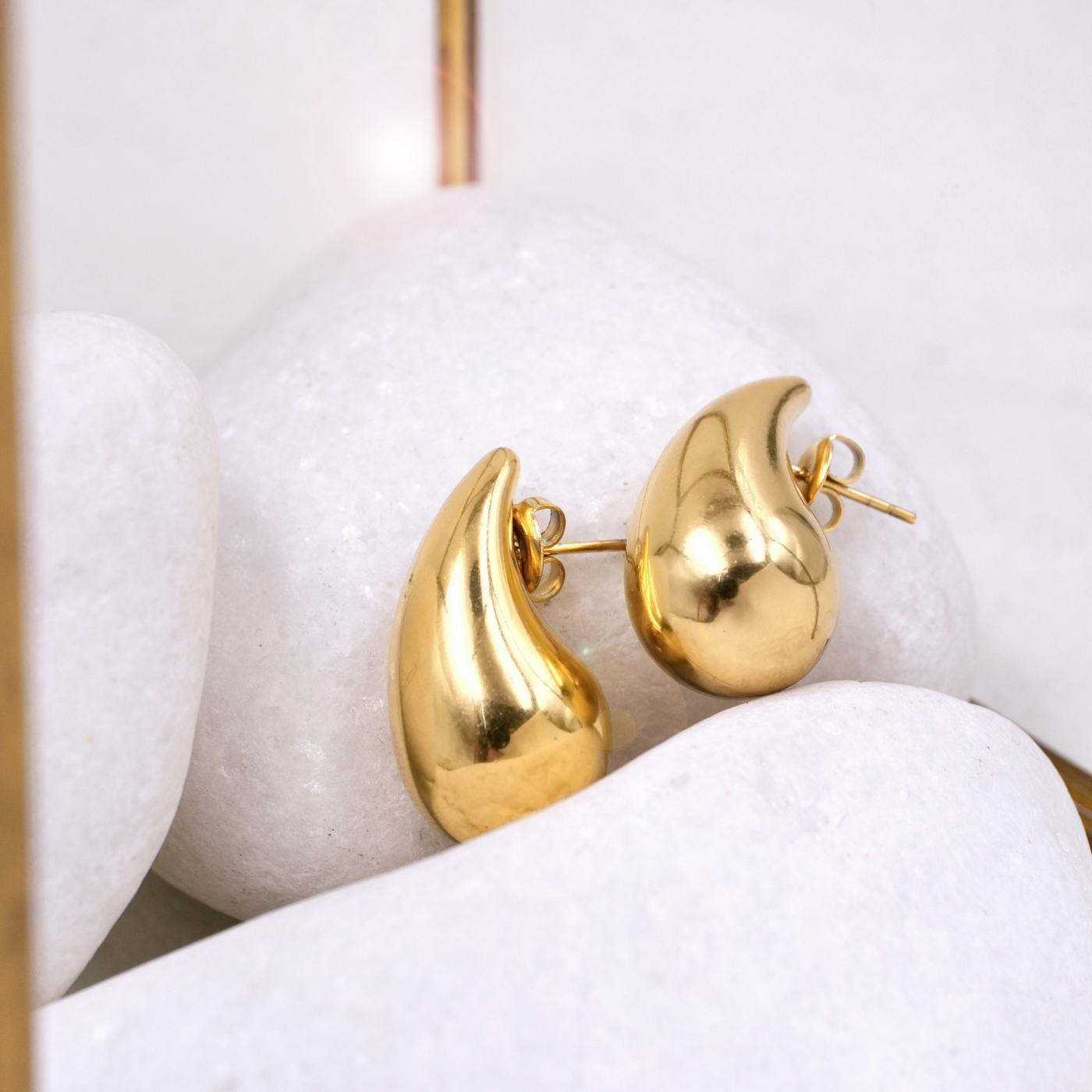 Gold-plated drop earrings — Earrings from Toolittle — additional view 3