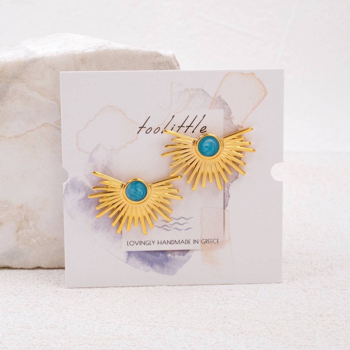 Gold-plated Enamel Earrings — Earrings from Toolittle — additional view 2