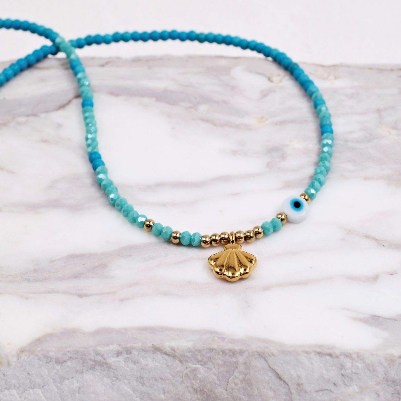 Gold-plated Shell - Howlite Necklace | Color Option — Necklaces from Toolittle — additional view 9