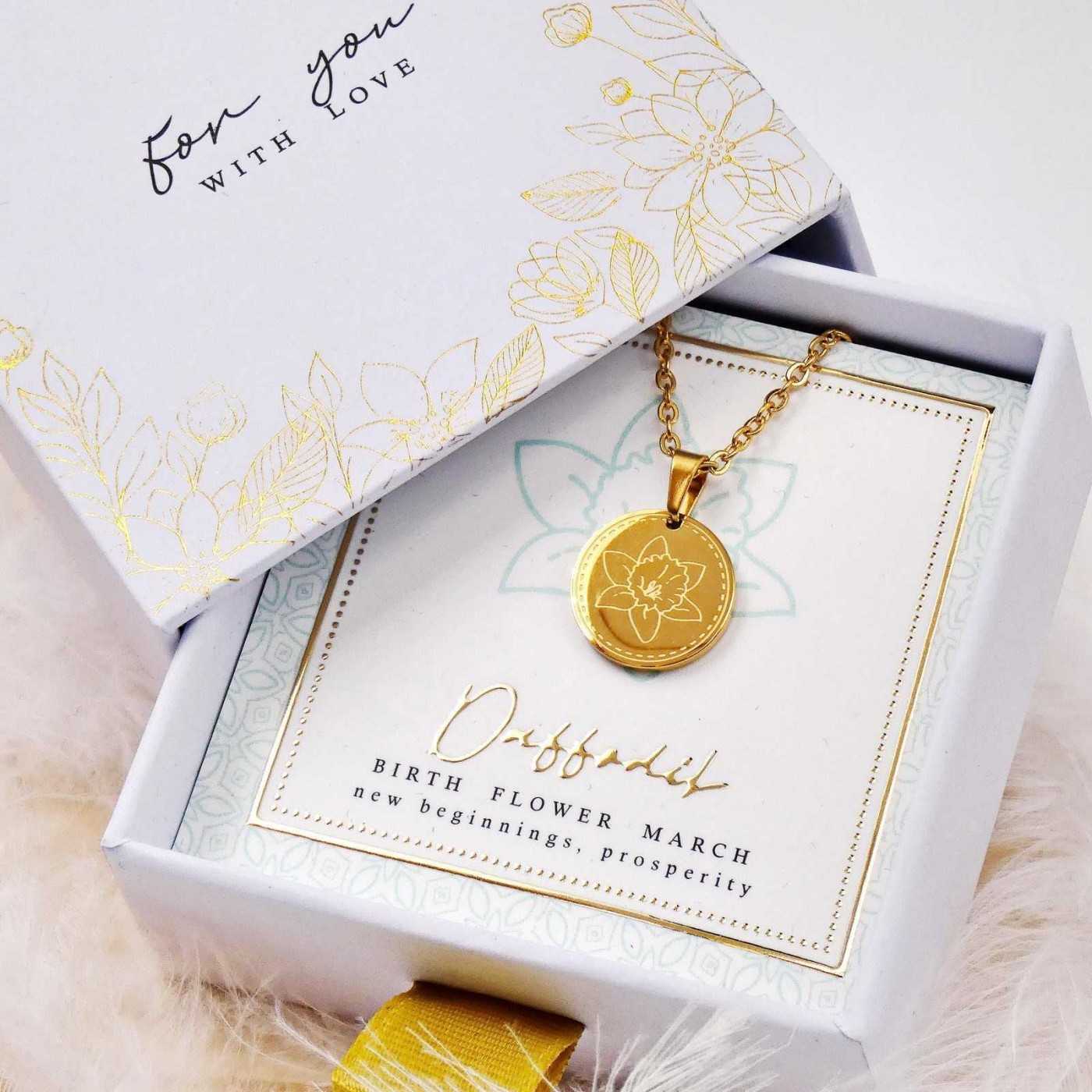 Birth Flower Necklace- Daffodil for March — Necklaces from Toolittle — additional view 6