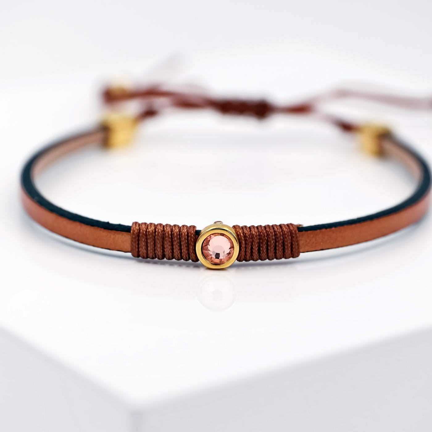 Leather bracelet with crystal — Bracelets from Toolittle — additional view 3