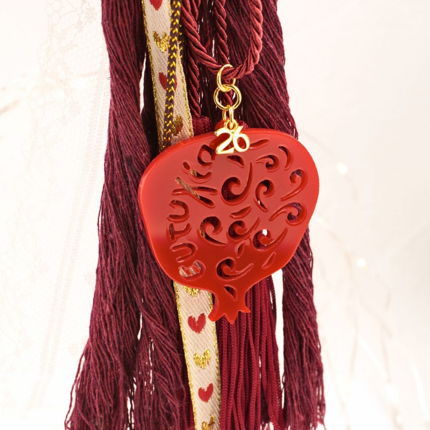 Handmade Lucky Charm 2026 – Pomegranate of Prosperity — Pendants & charms from Toolittle — additional view 4