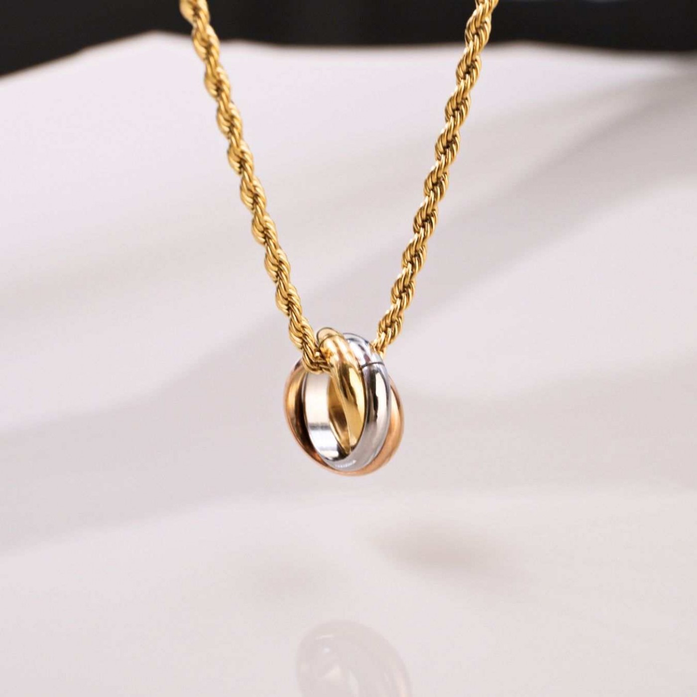 Statement Necklace with Wide Gold Chain — Necklaces from Toolittle — additional view 5
