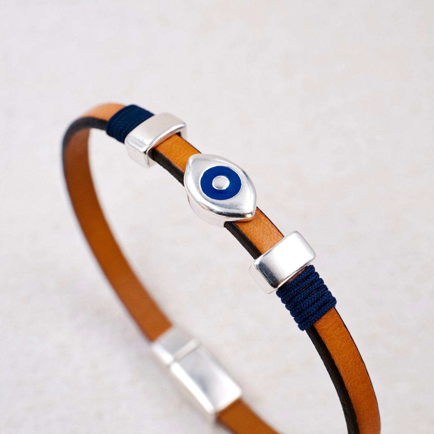 Evil Eye Leather Men's Bracelet — Bracelets from Toolittle — additional view 3