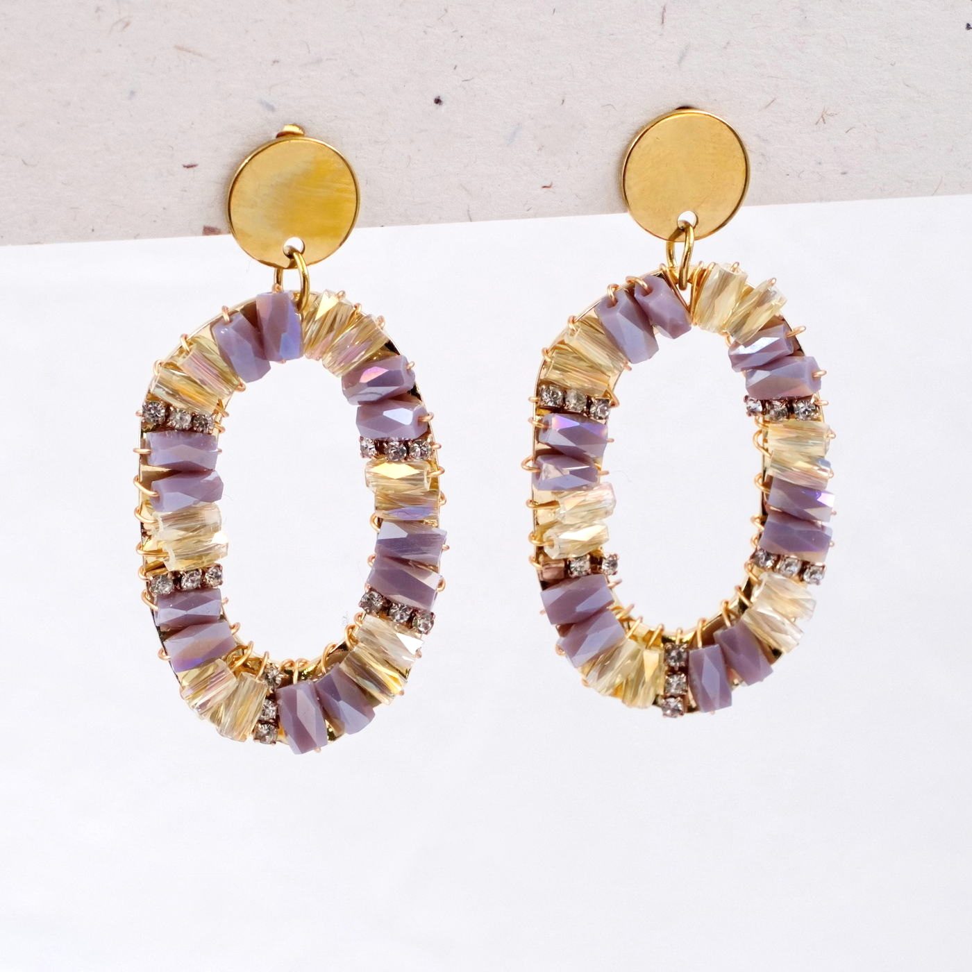 Steel & Crystals Oval Earrings — Earrings from Toolittle — additional view 3