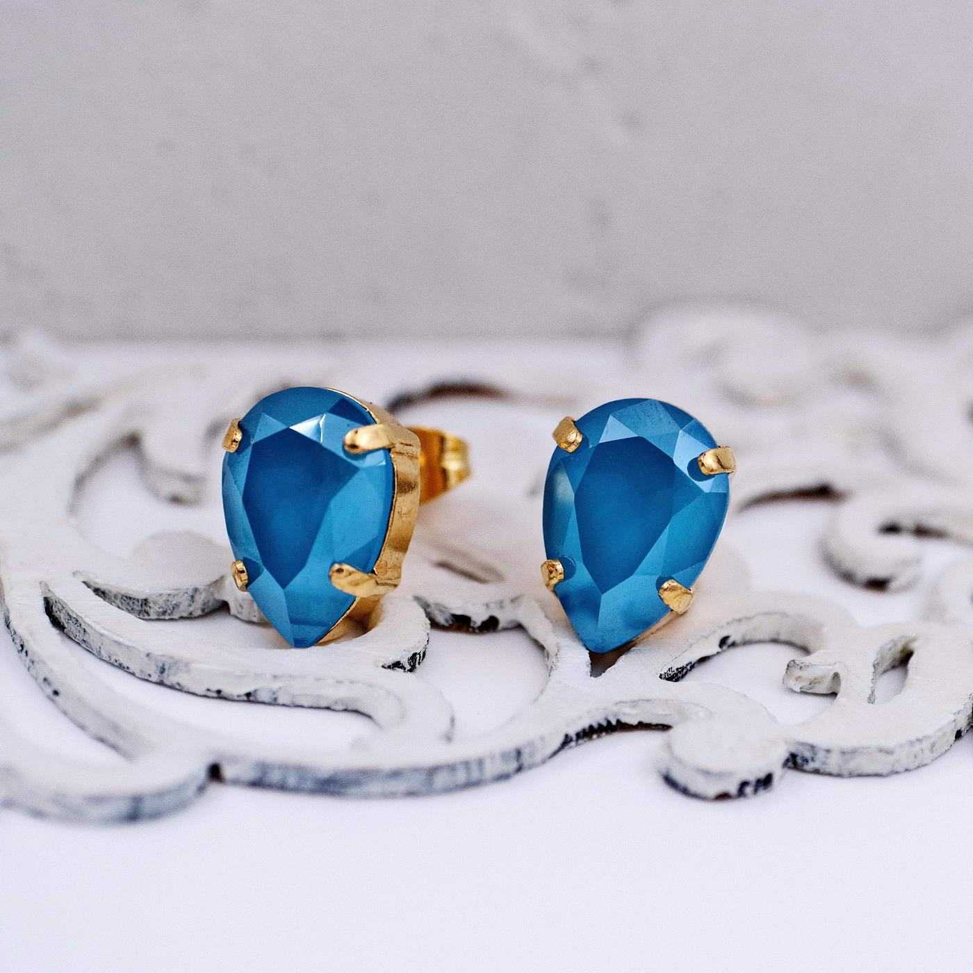 Stud earrings with crystals — Earrings from Toolittle — additional view 5