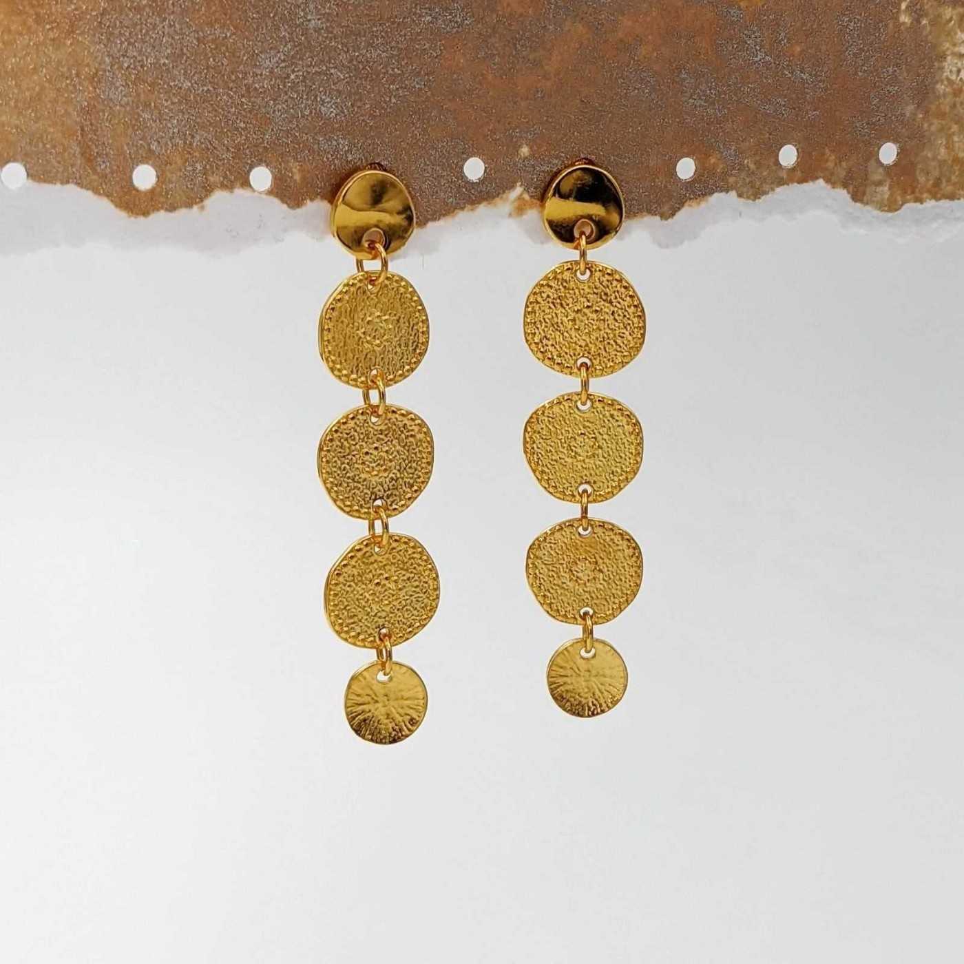 Knossos Gold-plated Earrings — Earrings from Toolittle — additional view 2